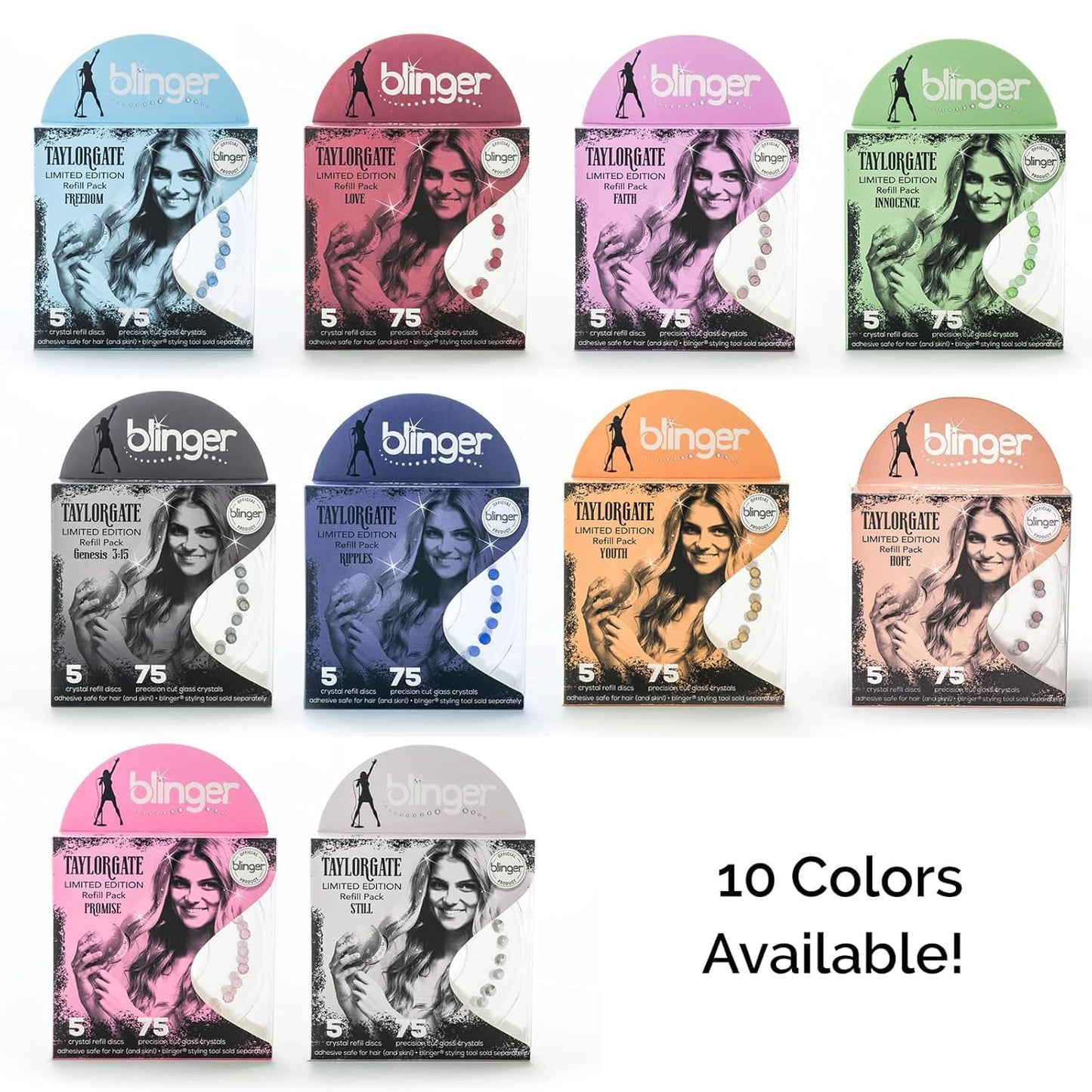 blinger® Reflections Starter Set | Styling Tool + 90 Precision-Cut Glass Crystals | Hair Gems | Dazzle at Festivals & Concerts | Hair-Safe | Bling In, Brush Out