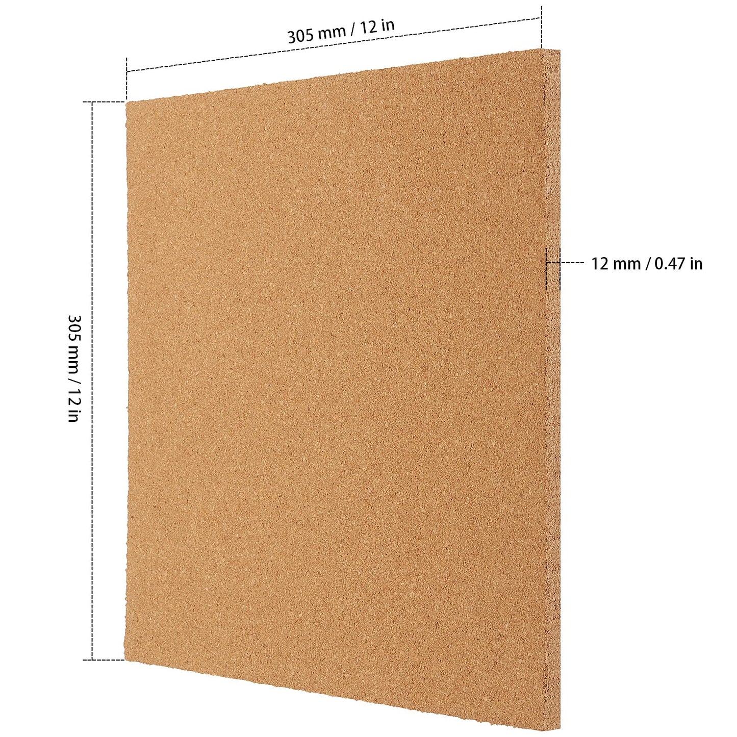 ZEONHAK 10 Pack Cork Bulletin Board 12"x12", 1/2" Thick Self-Adhesive Cork Board Tiles with 50 PCS Pushpins, Frameless Cork Tiles for Wall Decor, DIY, Office, Home
