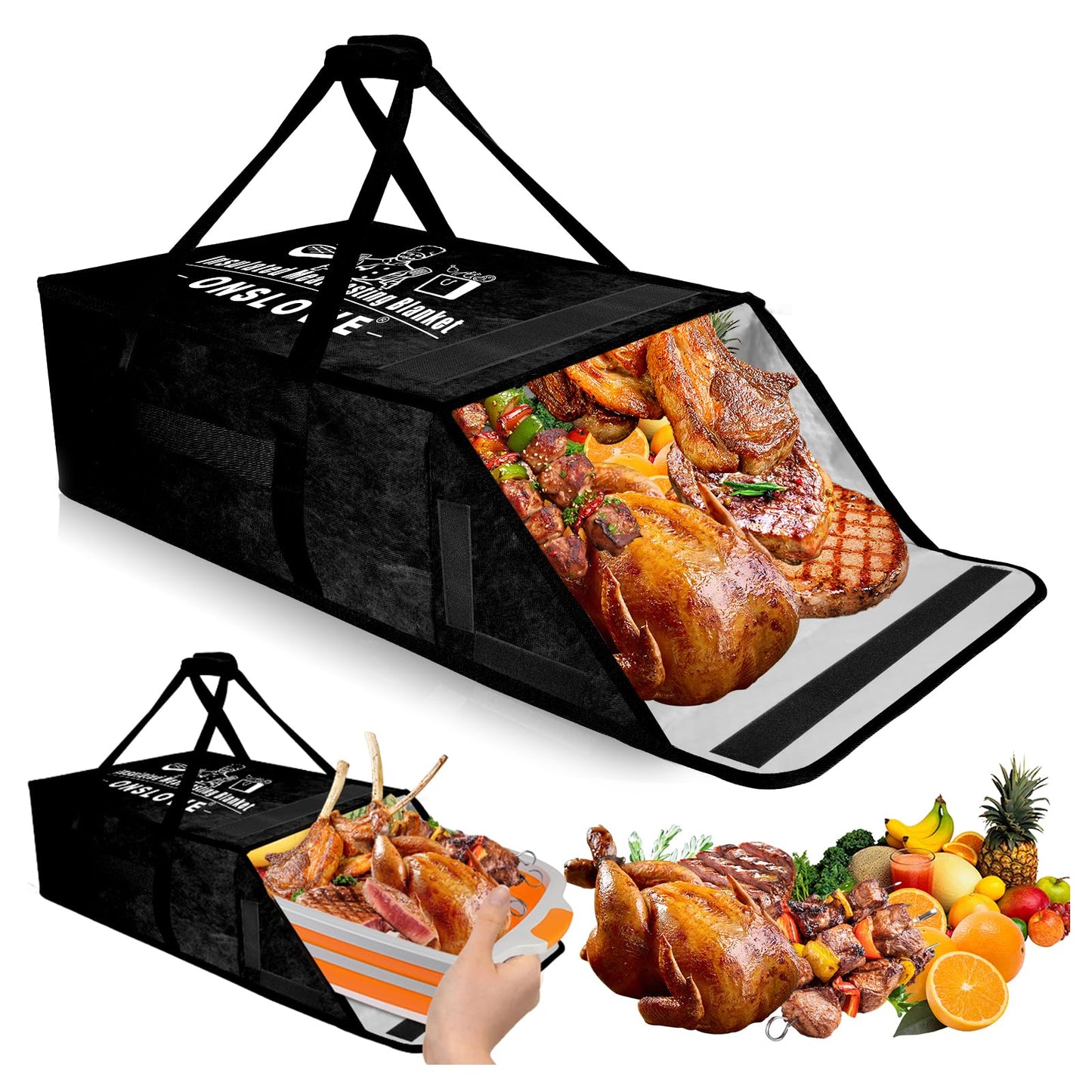 BBQ Blanket for Resting Meat - Insulated Meat Resting Bag for Smoking & Grilling | Compatible with Multiple models BBQ Prep Tub for Large Brisket/Beef/Pork Shoulders, Gifts for Men, Christmas Gifts