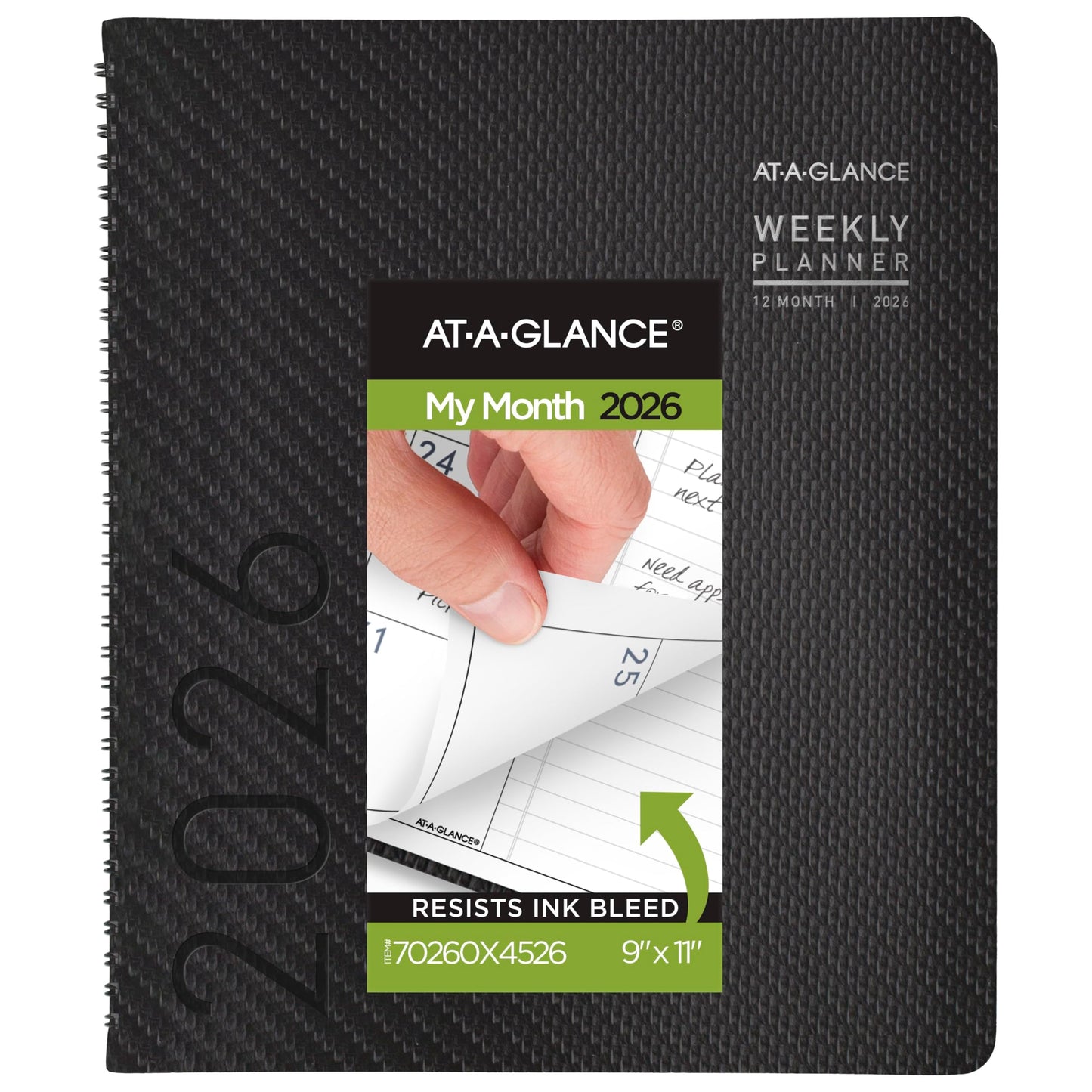 AT-A-GLANCE 2026 Planner, Monthly, 9” x 11”, Large, Contemporary, Charcoal (70260X4526)