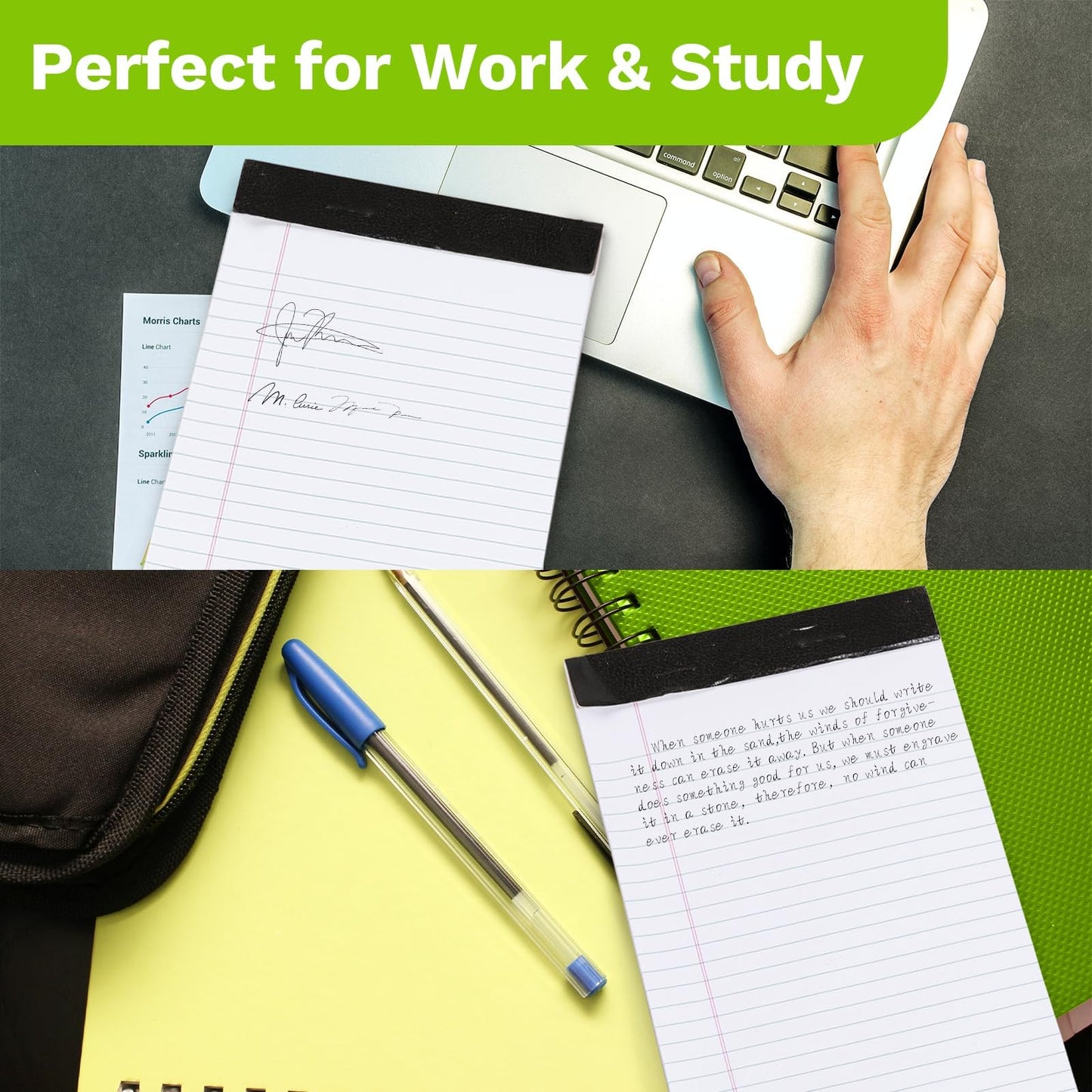 Legal Pads 8.5 x 11-50 Sheets Notepad, 12 Pack Goefun White Lined Notepads 8.5 x 11 Wide Ruled, Perforated Writing Pads Letter Size for Office, School, College