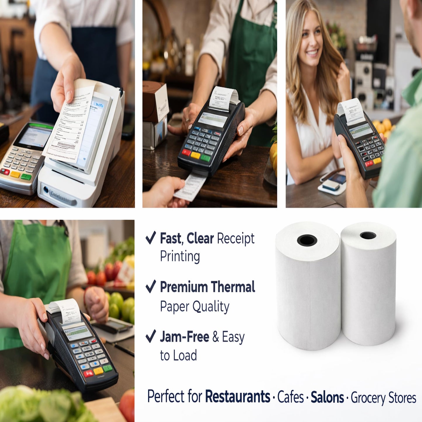 [50 Rolls] 2 1/4 x 60ft Thermal Paper Rolls | BPA Free Receipt Paper for POS Systems & Credit Card Machines | Premium White Paper, Lint & Jam-Free, Long-Lasting Print