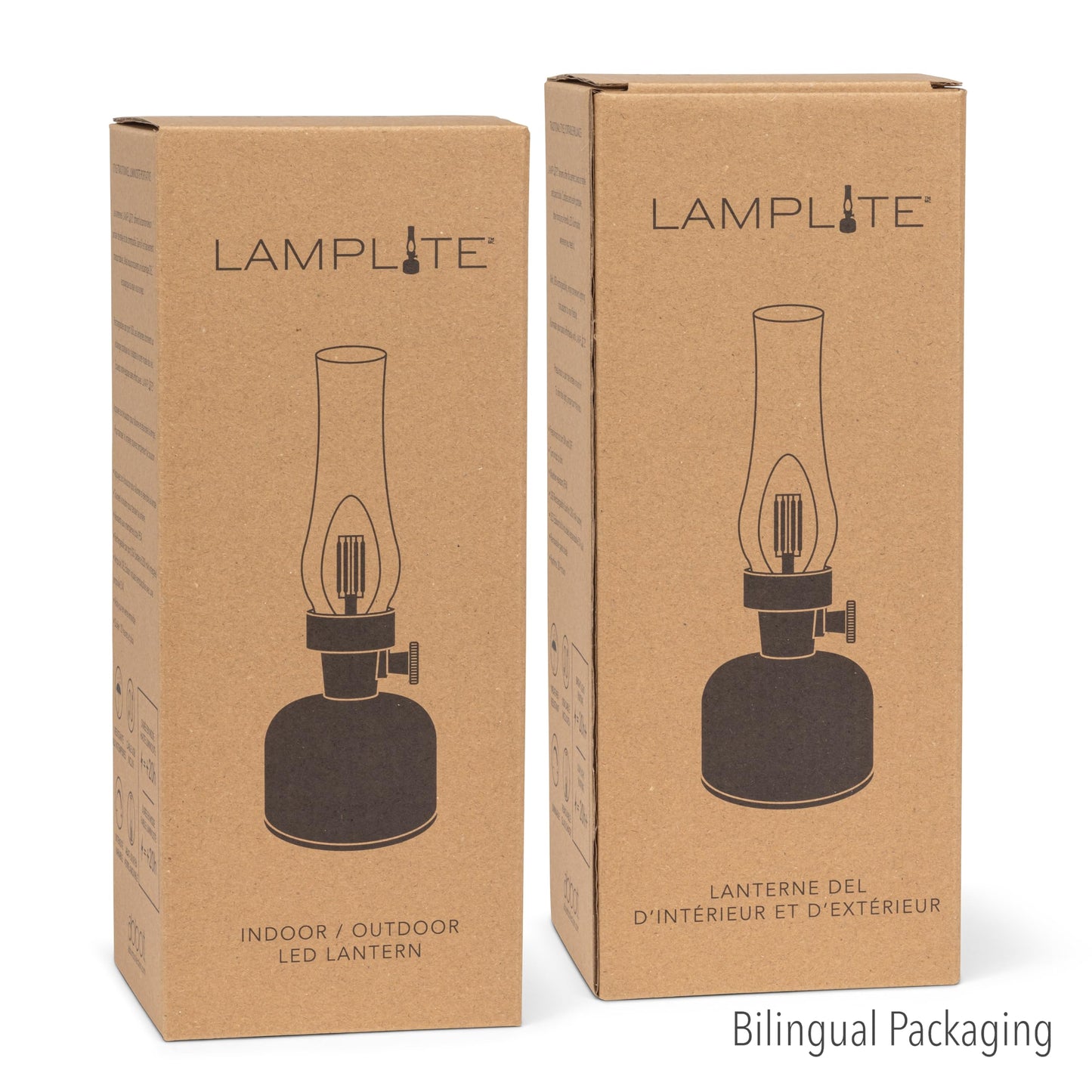 Abbott Collection Ivory Lantern LED Lamp with Chimney, Portable Table Light - Metal/Glass (10.5" H)