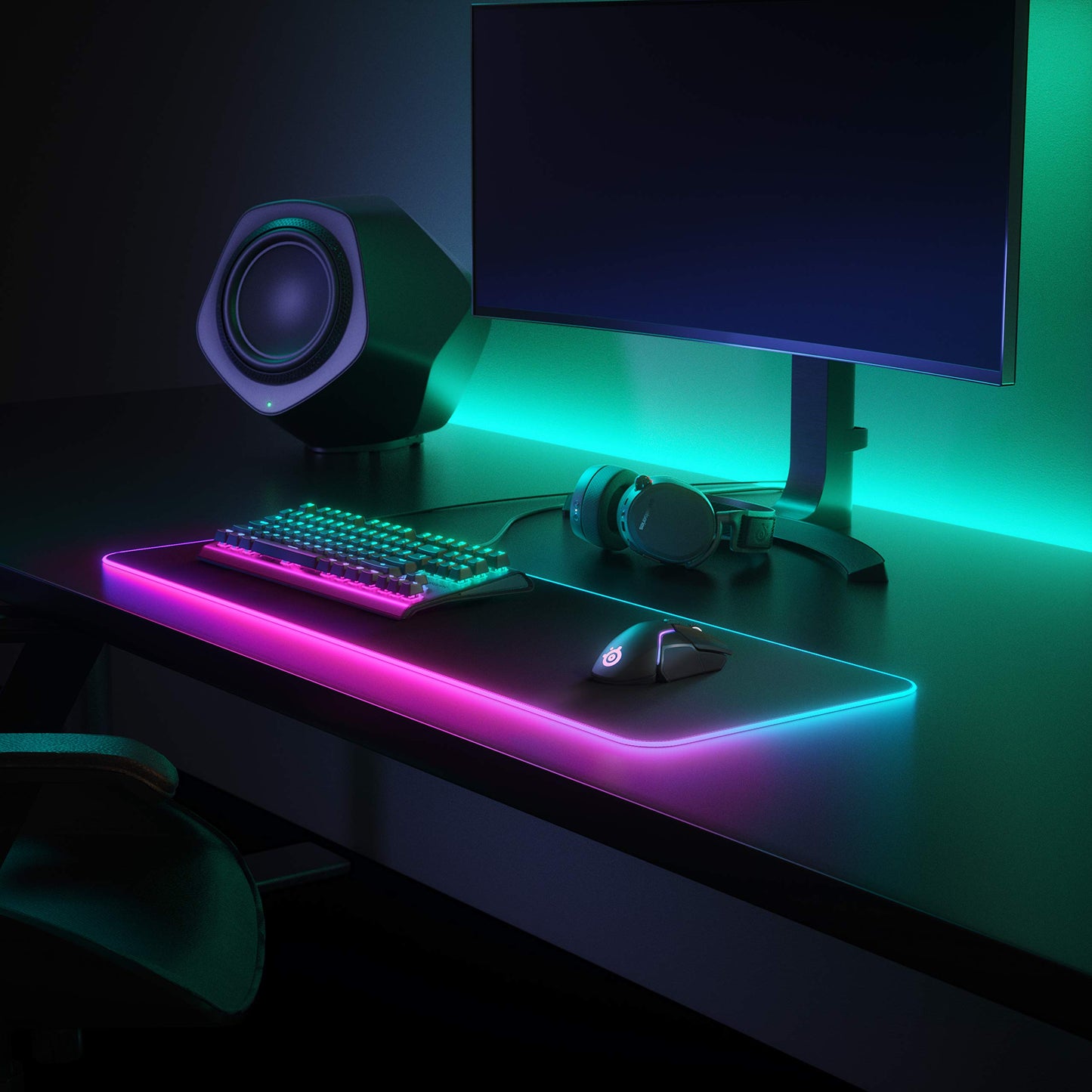SteelSeries QcK Gaming Surface - XL RGB Prism Cloth- Mouse Pad of All Time -Sized to Cover Desks/CA: SteelSeries QcK-XL RGB Prism Cloth-Sized to Cover Desks-Optimized For Gaming Sensors