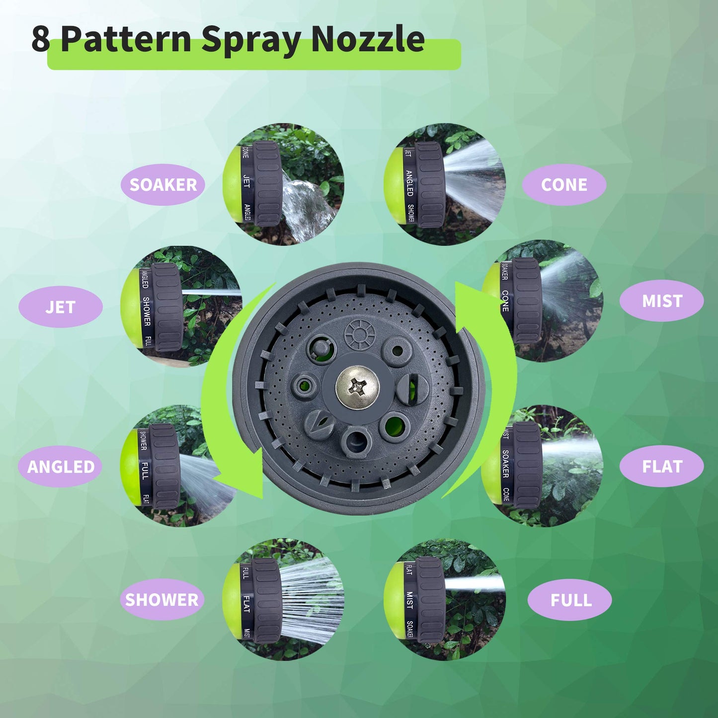 BlueBala Expandable and Flexible Garden Hose 25 FT- Water Hose with Durable Multiple Layer Latex, 8-Pattern Sprayer Nozzle and Standard 3/4" Brass Fittings, No Kinks, Save Space