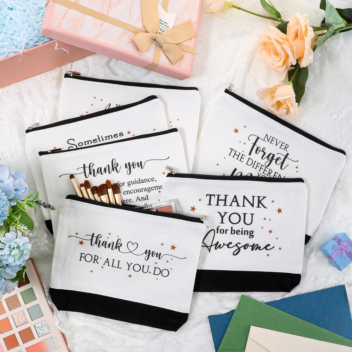 Cunno 24 Pcs Thank You Canvas Tote Bags for Women Employee Appreciation Gift Bulk for Medical Assistant Vet Tech Week