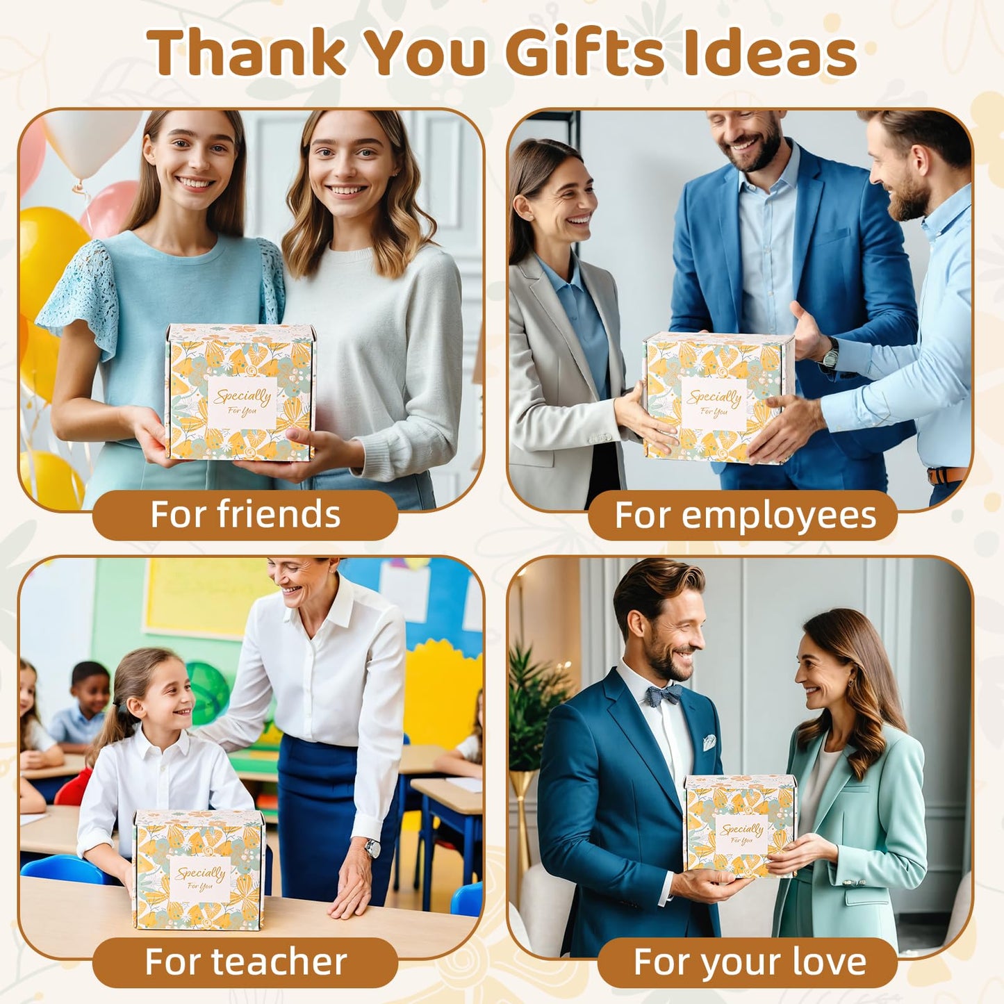 Thank You Gifts for Women,10PCS Teacher Appreciation Gifts,Mothers Day Gift Basket,Employee Appreciation Gift for Coworkers WomenTeachers Friends Mom Her Boss Nurse Secretary with Thanks Cards
