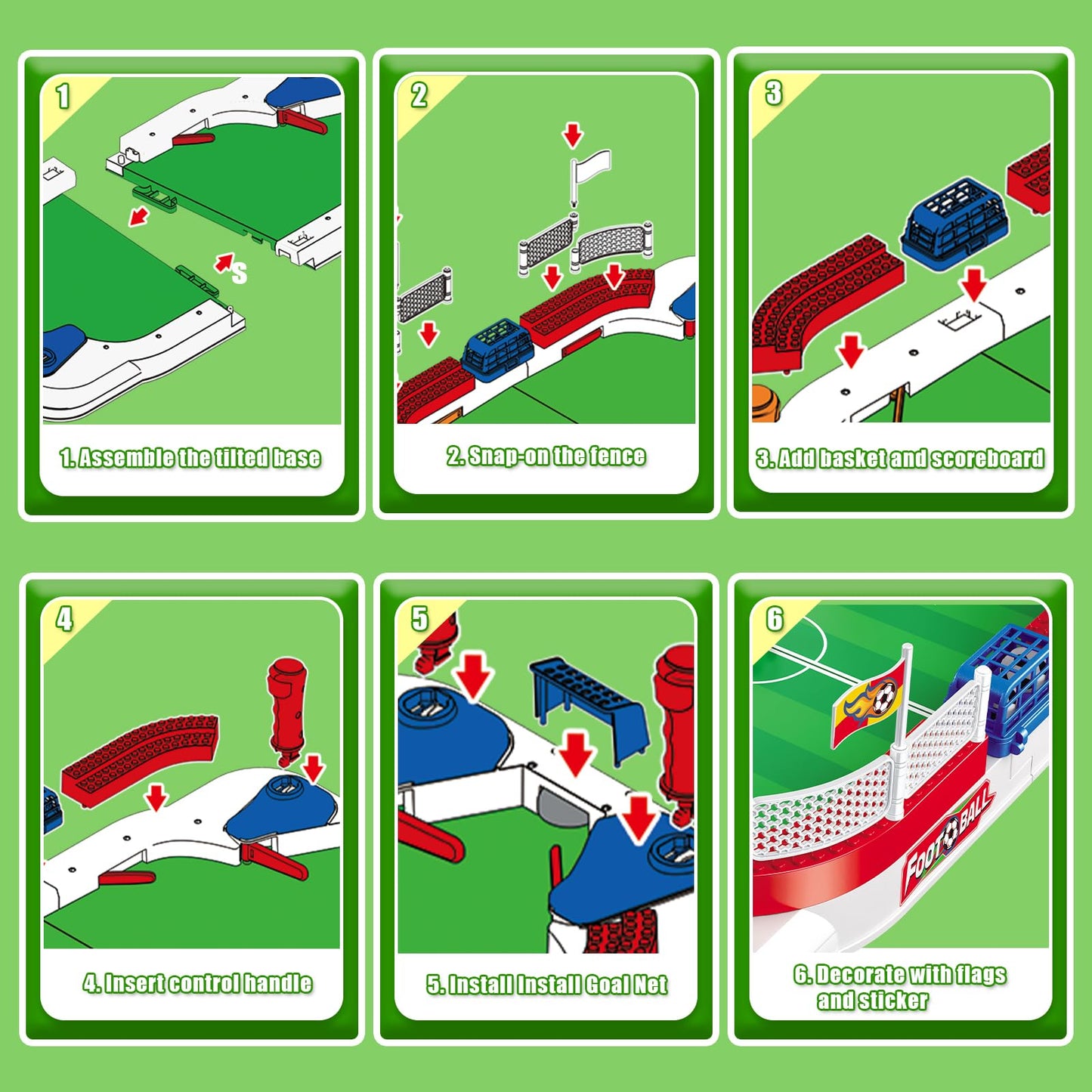 Starweeks Mini Foosball Table, Soccer Board Game for Kids, 3 4 5 6 7 8-12 Year Old Boys Girls Birthday Gifts, Football Games Pinball Machine, Indoor Outdoor Family Party Sports Toys
