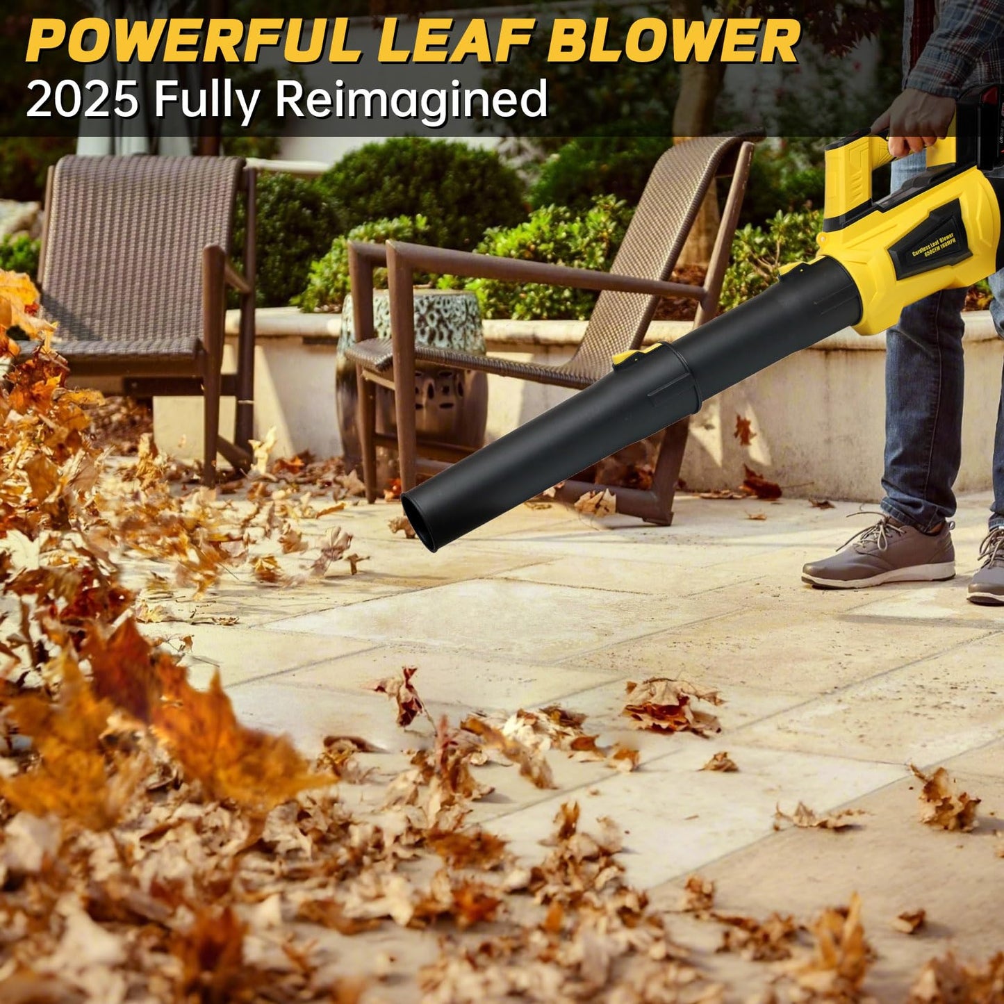 Cordless Leaf Blower for Dewalt 20V Max Battery, 650CFM 160MPH, Turbo Mode and 4 Speeds, Brushless Motor Electric Blower with Extension Tube for Patio,Lawn,Garage,Blowing Leaves,Dust,Snow(No Battery)