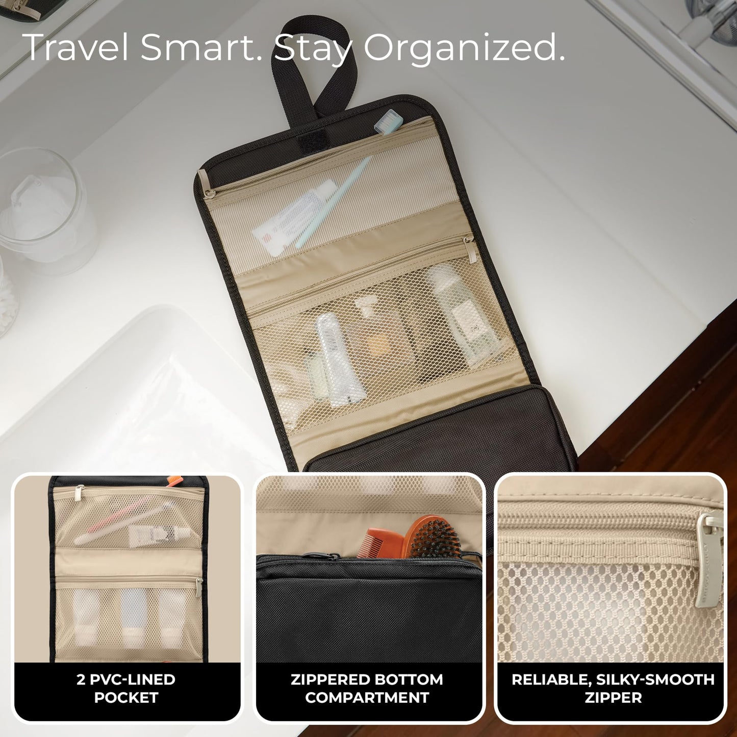 Briggs & Riley Baseline Slim Hangable Toiletry Kit, Black