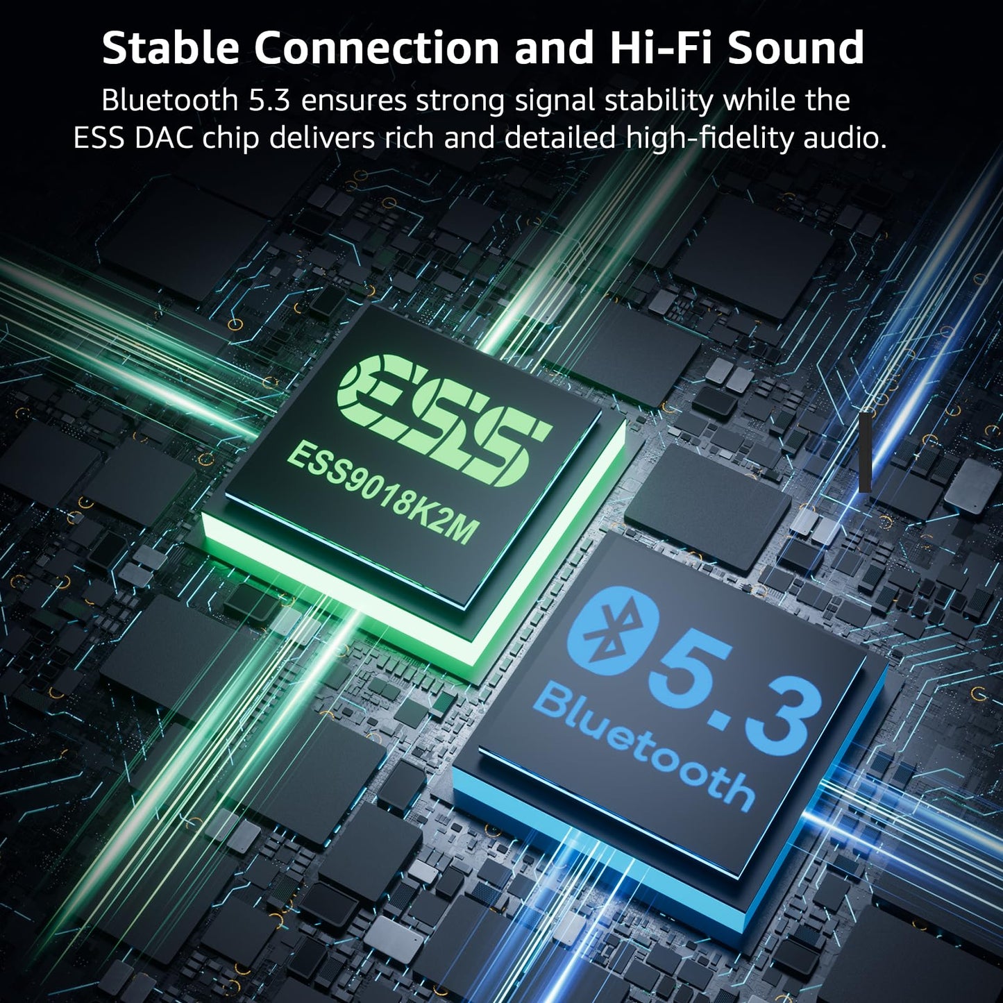 1Mii B03S Bluetooth 5.3 Transmitter Receiver for TV Home Stereo, Wireless Audio Adapters with Audiophile DAC, aptX LL/HD/AD, Dual Link, Upgrade USB Drive Input, Optical RCA AUX 3.5mm Inputs/Outputs