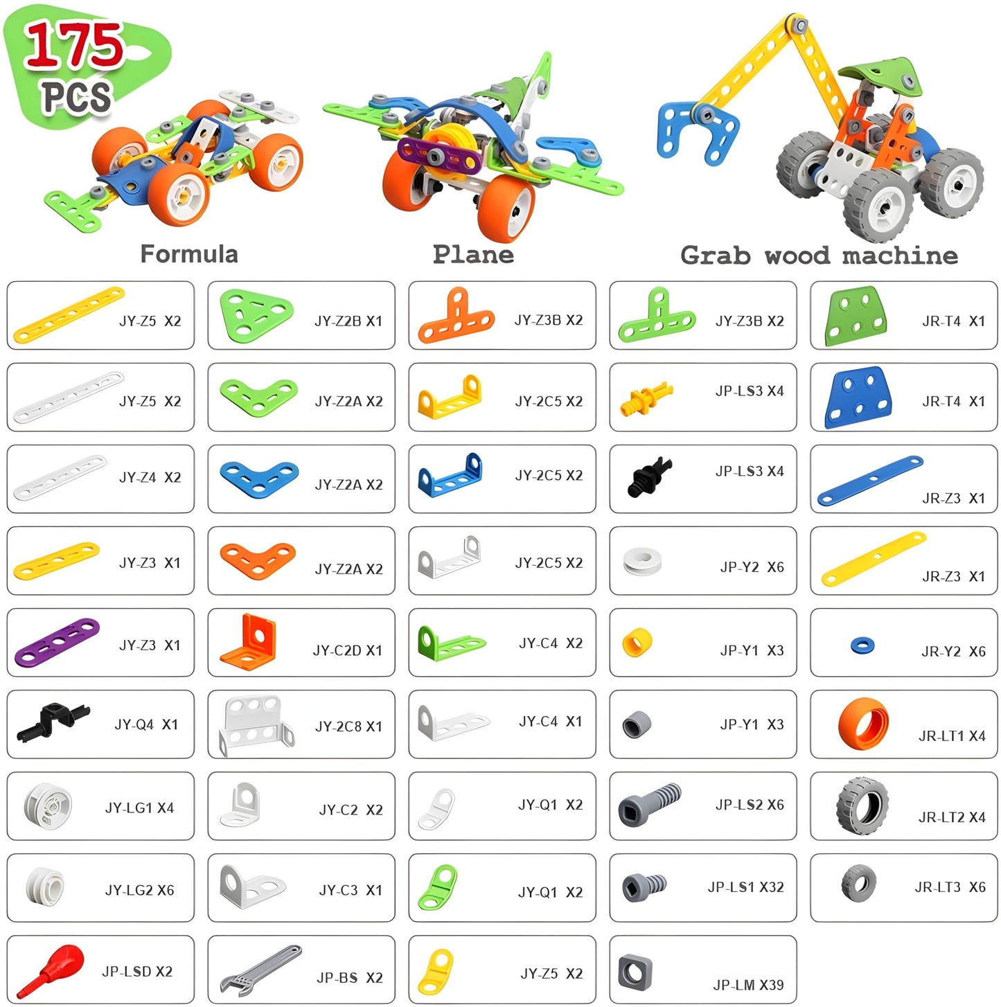 MOONTOY 175 Pieces STEM Building Toys for Kids Ages 4-8, Erector Set Construction Engineering Kit, 11-in-1 Creative Learning Activities, Birthday Gift for 4 5 6 7 Year Old Boys Girls