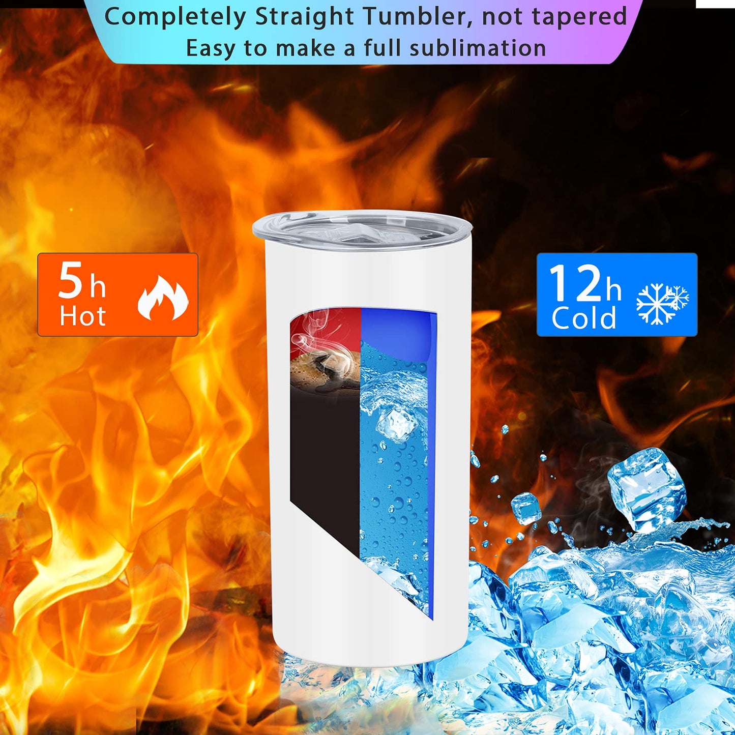 Wzaytia 15 Oz Sublimation Tumblers Blank (12 Pack), Skinny Straight Kids Tumblers Bulk, Individually Gift Boxed, White Tumblers