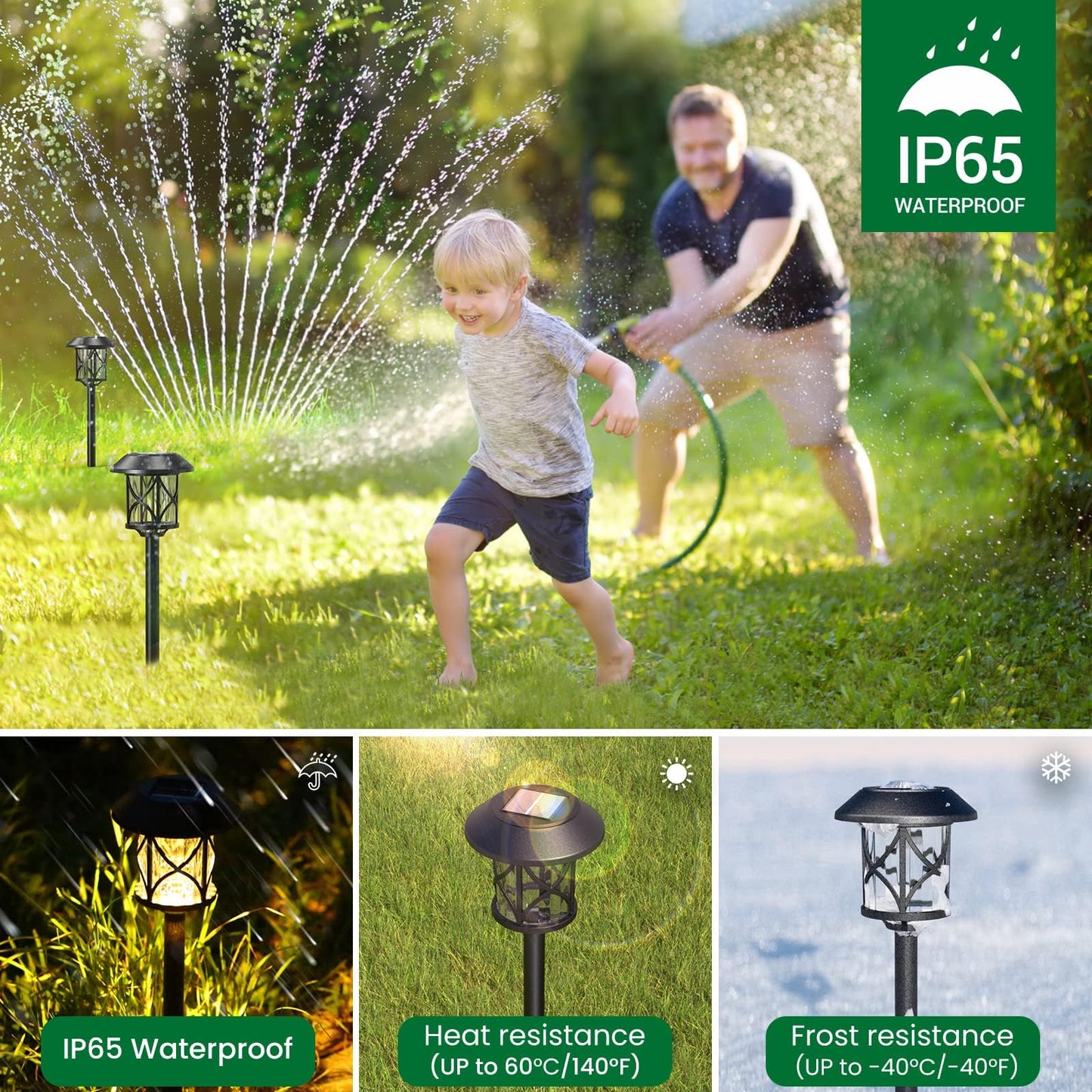Solar Pathway Lights 8 Pack, Quntis IP65 Waterproof Solar Lights Outdoor, Auto On/Off Solar Garden Lights Landscape Lighting, Warm White Path Lights Solar Powered for Yard Driveway Walkway Patio Lawn