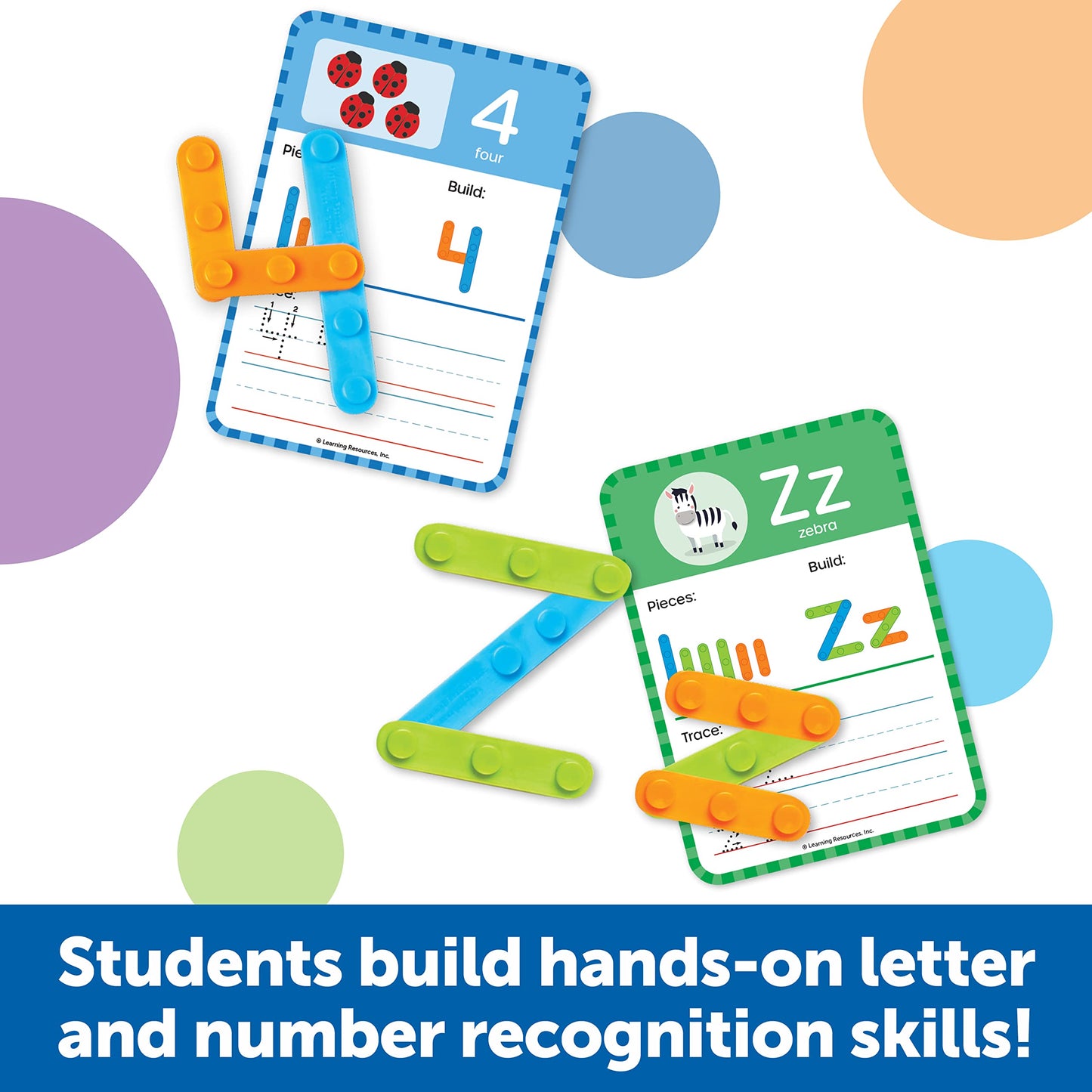 Learning Resources Skill Builders! Letter & Number Maker Classroom Set, 200 Pieces, Age 5+, Counting, Alphabet, Number Skills, Teacher Supplies, School Supplies, Letters and Numbers
