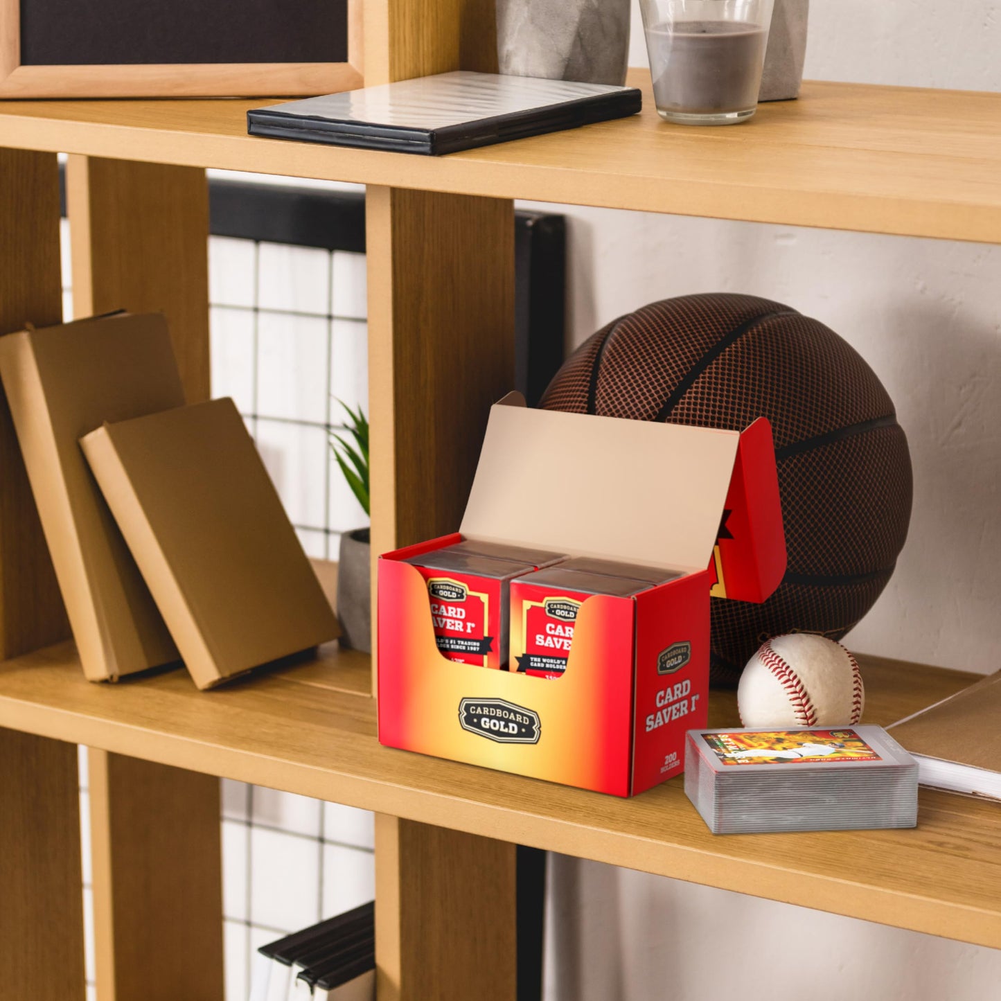 Cardboard Gold CARD SAVER 1-200 Count - Semi Rigid Card Holder, Trading Card Protectors - PSA-Approved Cardsaver for Baseball, Trading, Sports Cards - Card Sleeves, Binder, & Storage Box Compatible