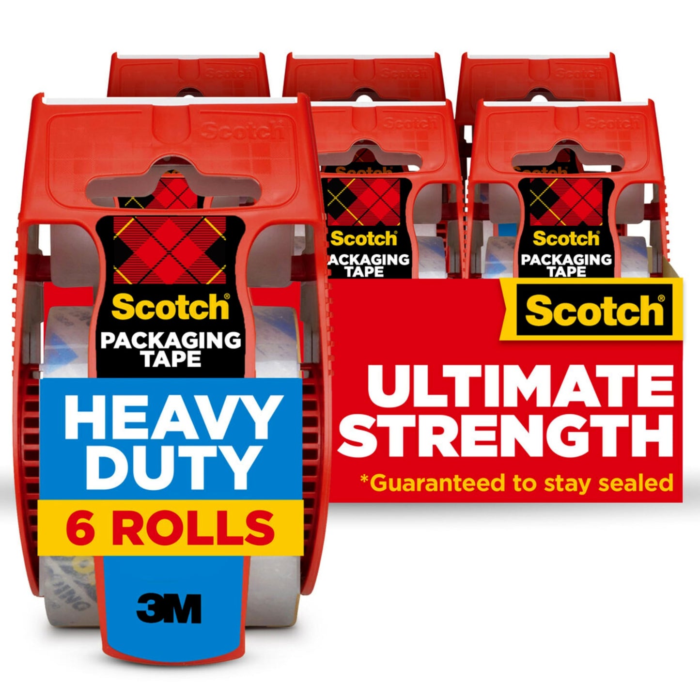 Scotch Heavy Duty Packaging Tape, 1.88 Inches x 800 Inches, 6 Rolls (142-6)