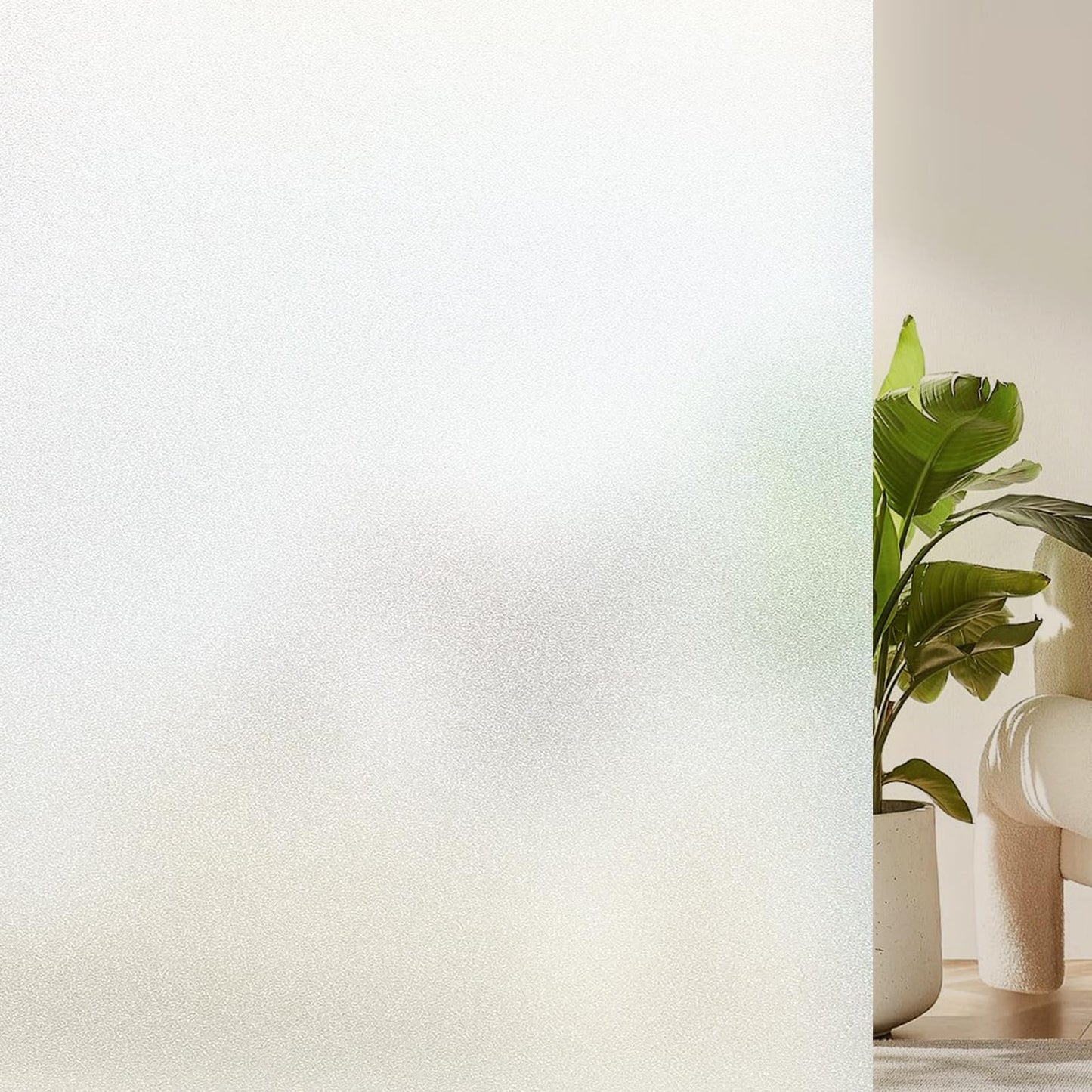 Coavas Window Films for Privacy Window Film Frosted Static Cling Non Adhesive Vinyl Sticker Sun Heat Blocking Window Coverings for Bathroom Home Office Door 23.6x78.7 Inch,60x200cm, Pure Frosted