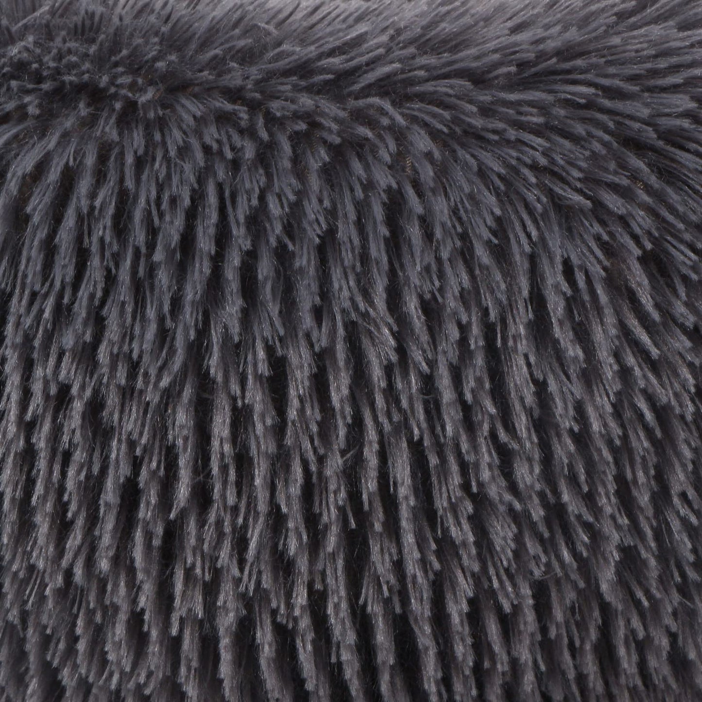 Round Calming Dog Beds for Medium Dogs 30 Inches Anti-Slip Donut Washable Plush Faux Fur Pet Bed fits up to 45 lbs Pets,Dark Gray