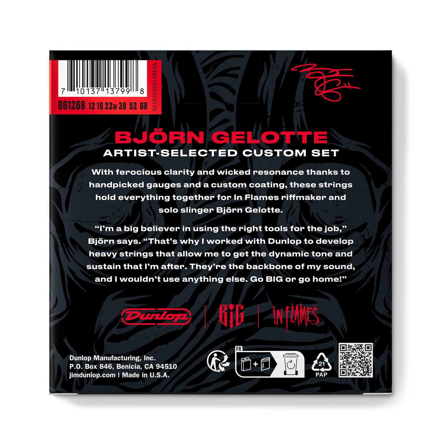 Björn Gelotte Artist-Selected Custom Guitar Strings 12-68