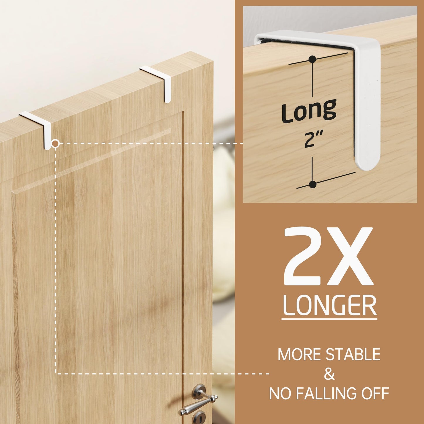 KES Over The Door Ironing Board and Iron Hanger, White Ironing Board Holder Fit for 1 3/4 Doors, Behind Door Hanger with Hooks Storage Y or T Shape Iron Board, HIR501B-WH