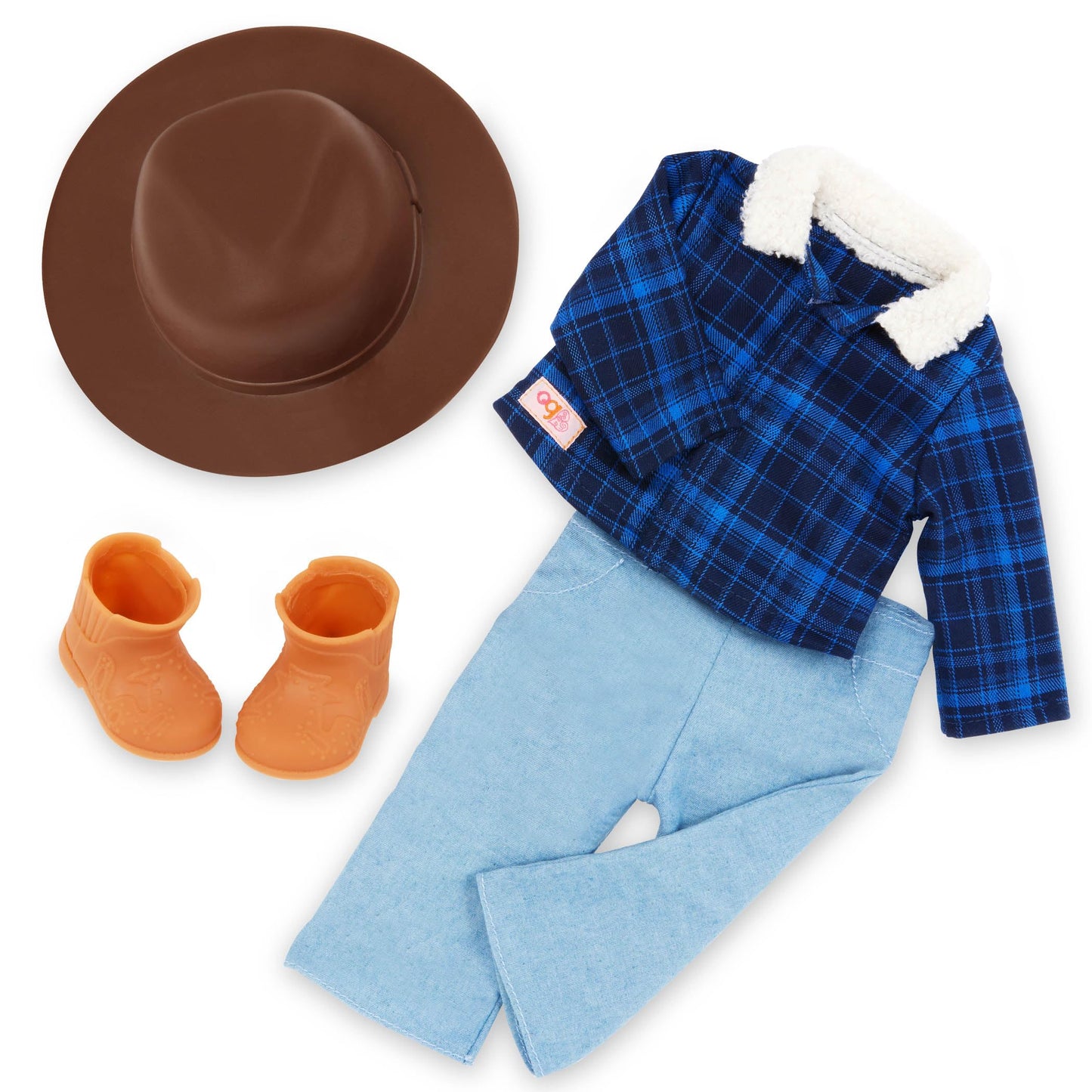 Our Generation - Dustin - 18-Inch Boy Doll - Lifelike Hazel Eyes & Wavy Brown Hair - Western-Style Outfit & Country Hat - Pretend Play - Toy for Kids 3 Years +