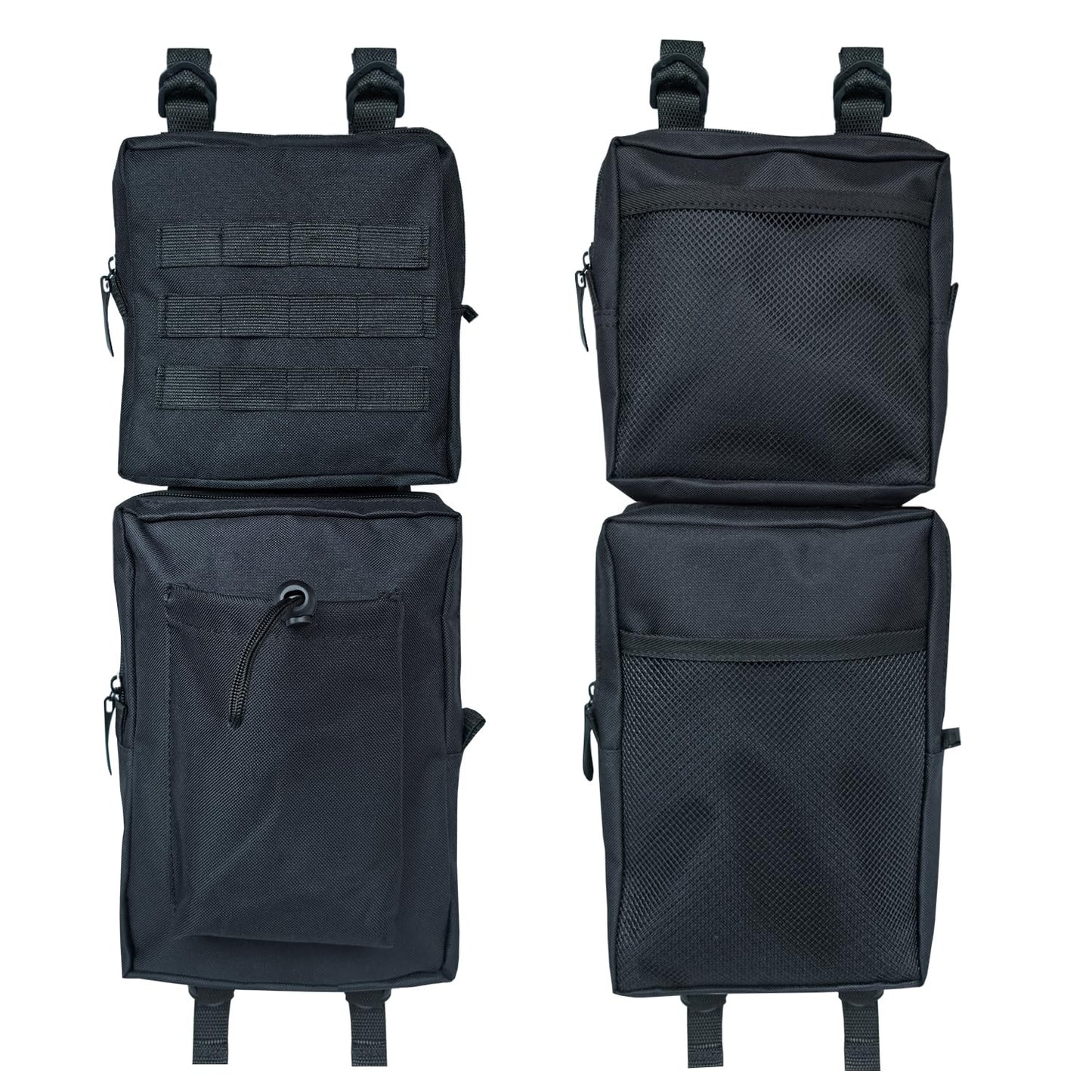 Vanlison 2 Pack ATV Fender Bags, Detachable Saddle Bag ATV Gear Bags Water-resistent Motorcycle Bag Compatible with Sportsman Scrambler TRX FourTrax Outlander Grizzly UTV Hanging Storage Bag Black