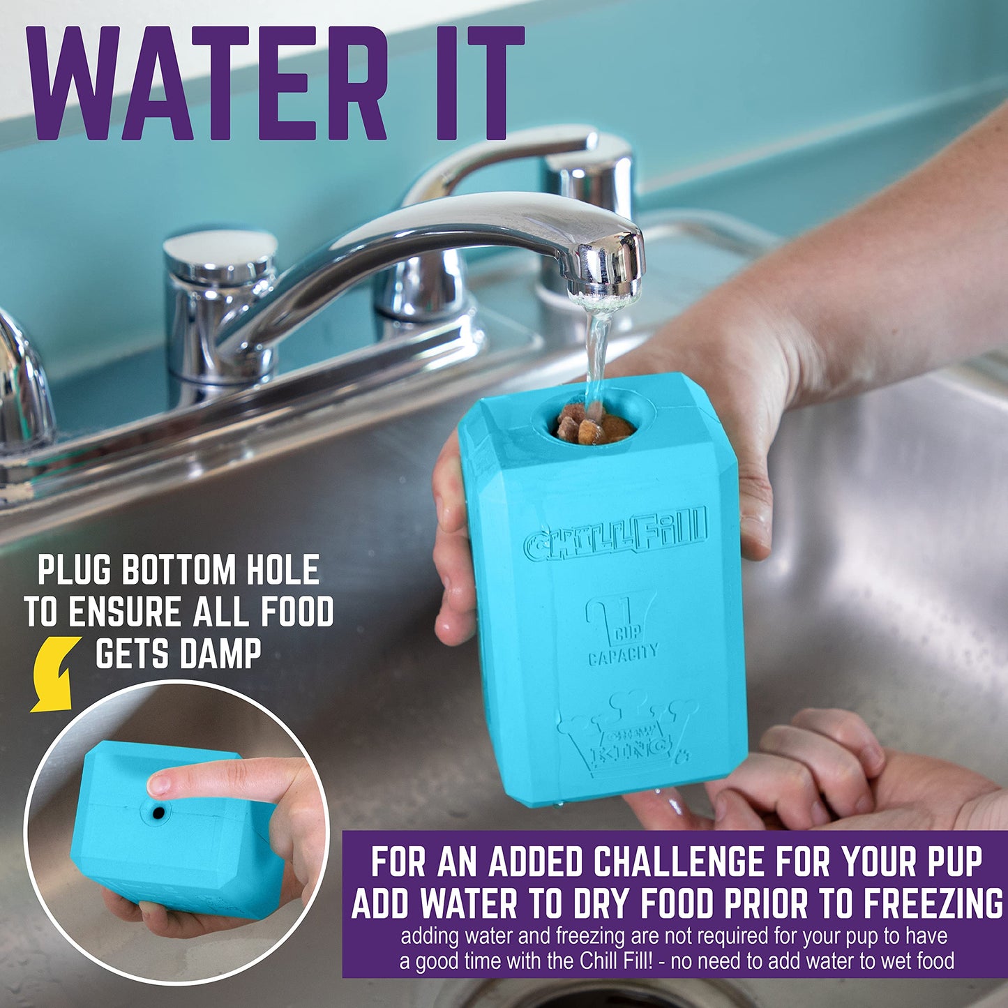 Chew King Premium Treat Dog Toy, XL, Extremely Durable Natural Rubber Fillable Toy Collection, Frozen Feeding, All Breed Sizes