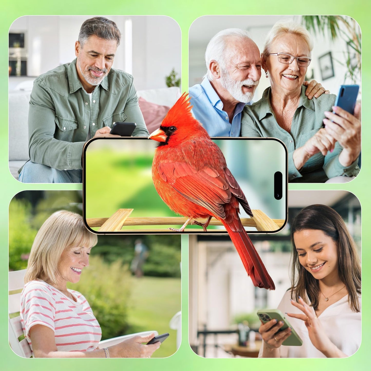 Camera Bird Feeder,Smart Bird Feeder with Camera,High-End Bamboo Birds Watching Cam,2K HD Came Solar Powered,AI Identify 16000+,Auto Capture Birds & Notify in Time, Ideal Gift for Backyard Birder