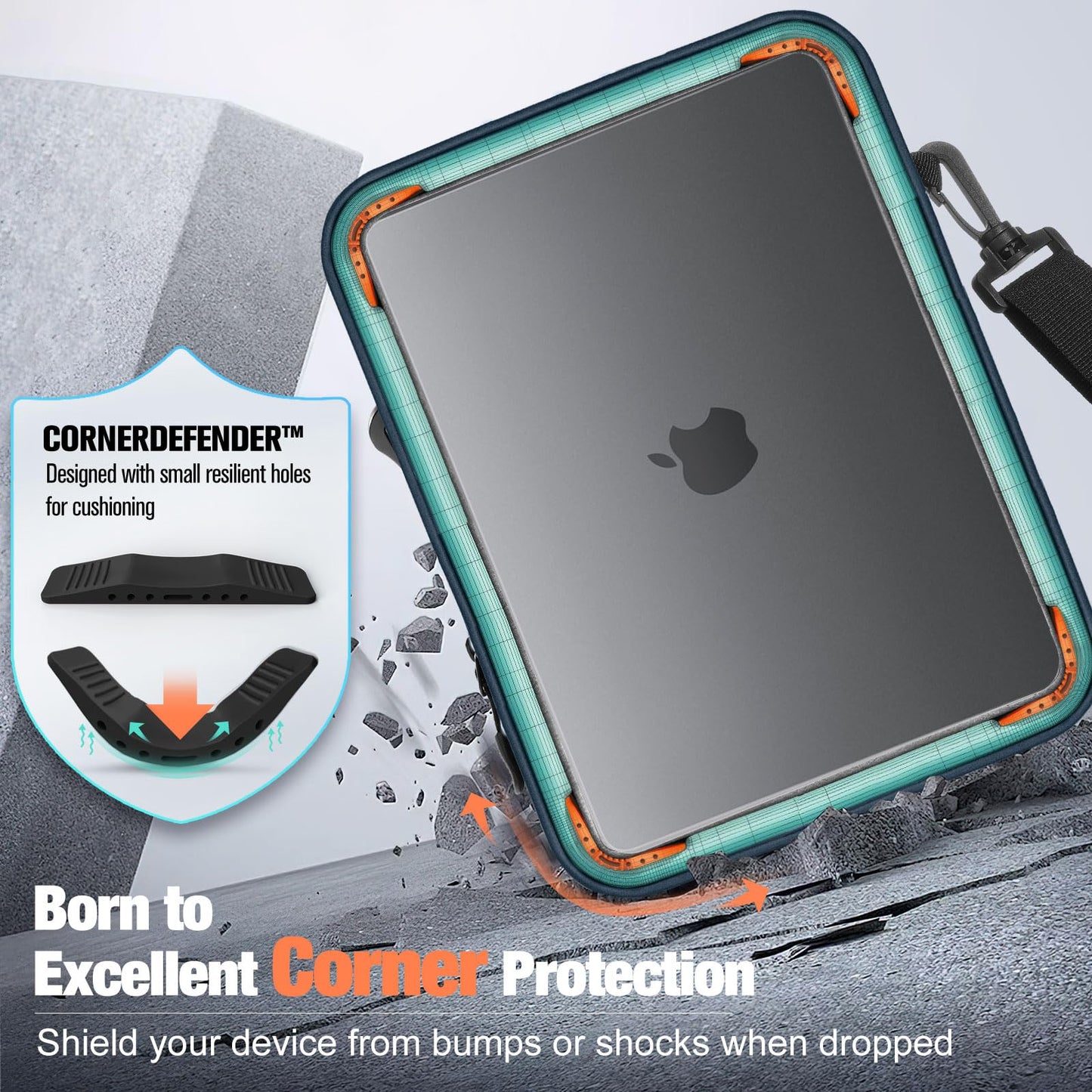 MoKo 13-14 Inch 360° Protective Laptop Sleeve Bag, Fits Mac Neo 13/Air 13/13.3/13.6 Inch, Mac Pro 13/14 Inch, Surface Pro 9/8/10/11 13", Multi Pockets with Shoulder and Headphone Port, Black