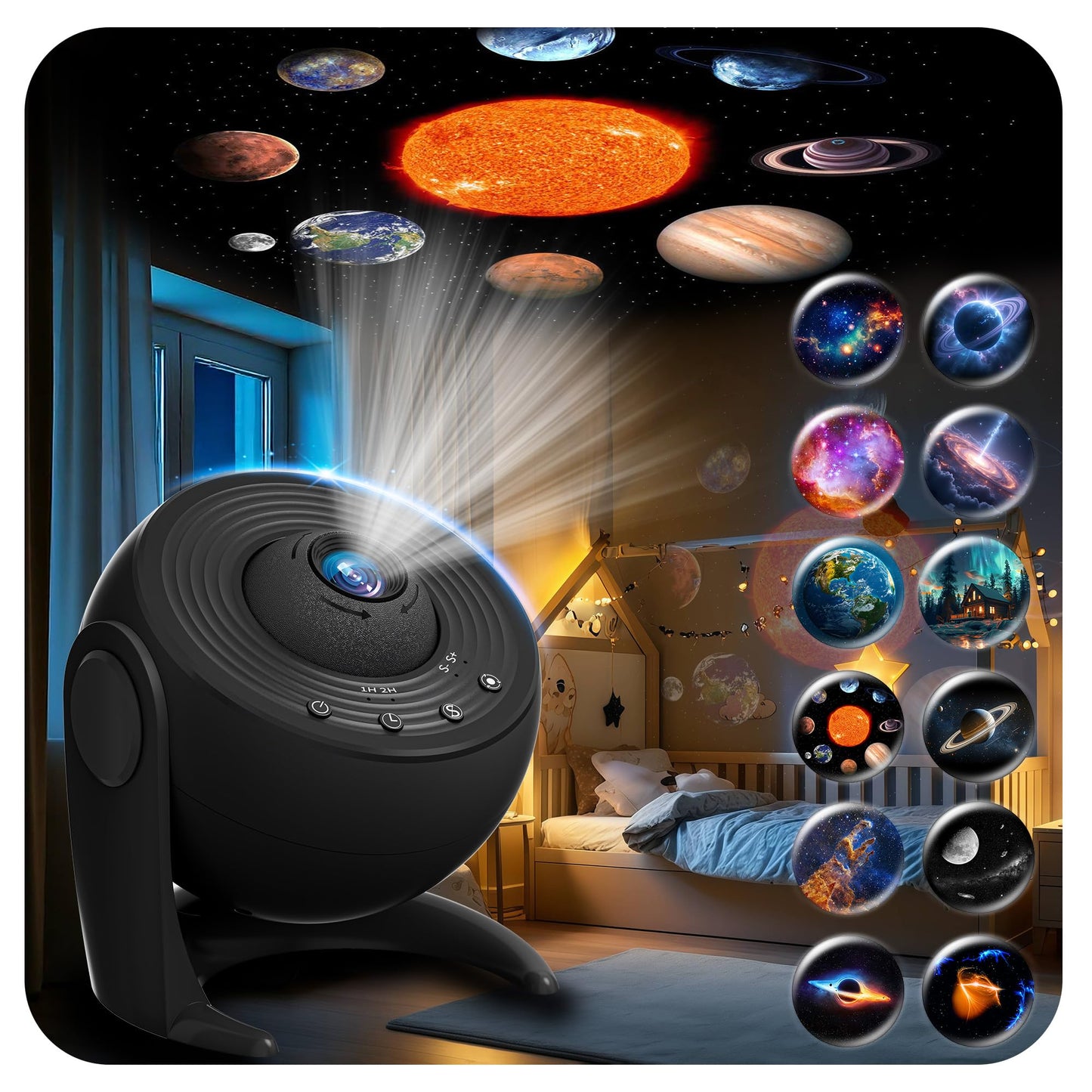 Yoyorule Galaxy Projector for Bedroom, 13 in 1 Planetarium Star Projector with Solar System & Constellation, 360° Rotating Galaxy Light Projector, Space Night Light Projector for Kids Adults Gifts