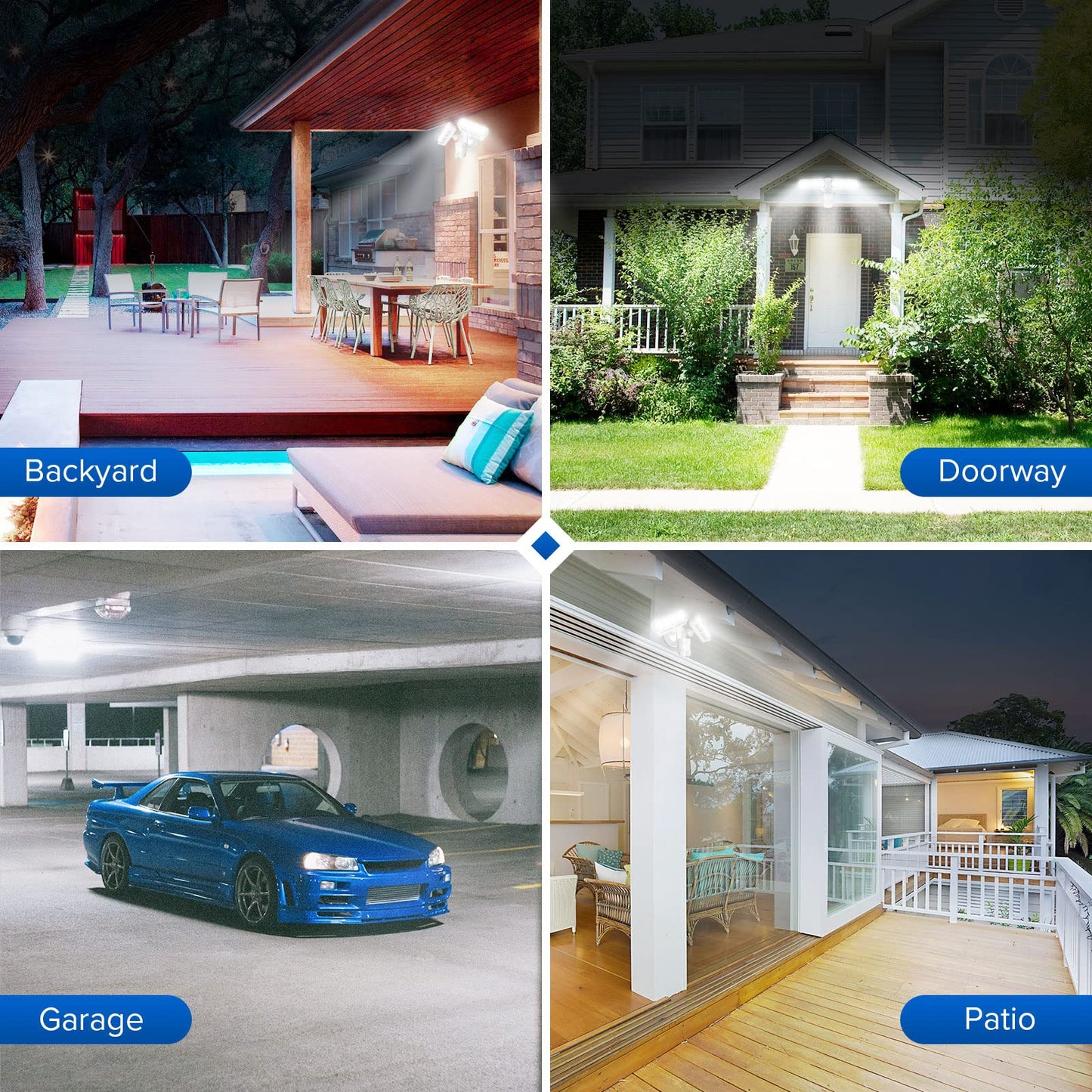 SANSI 38W 5000LM LED Motion Sensor Outdoor Light, 50,000 Hrs Lifespan Security Light, 500W Equiv 5000K Dusk to Dawn IP65 Flood Light, Super Bright for Garage Yard Patio White Wired Not Solar