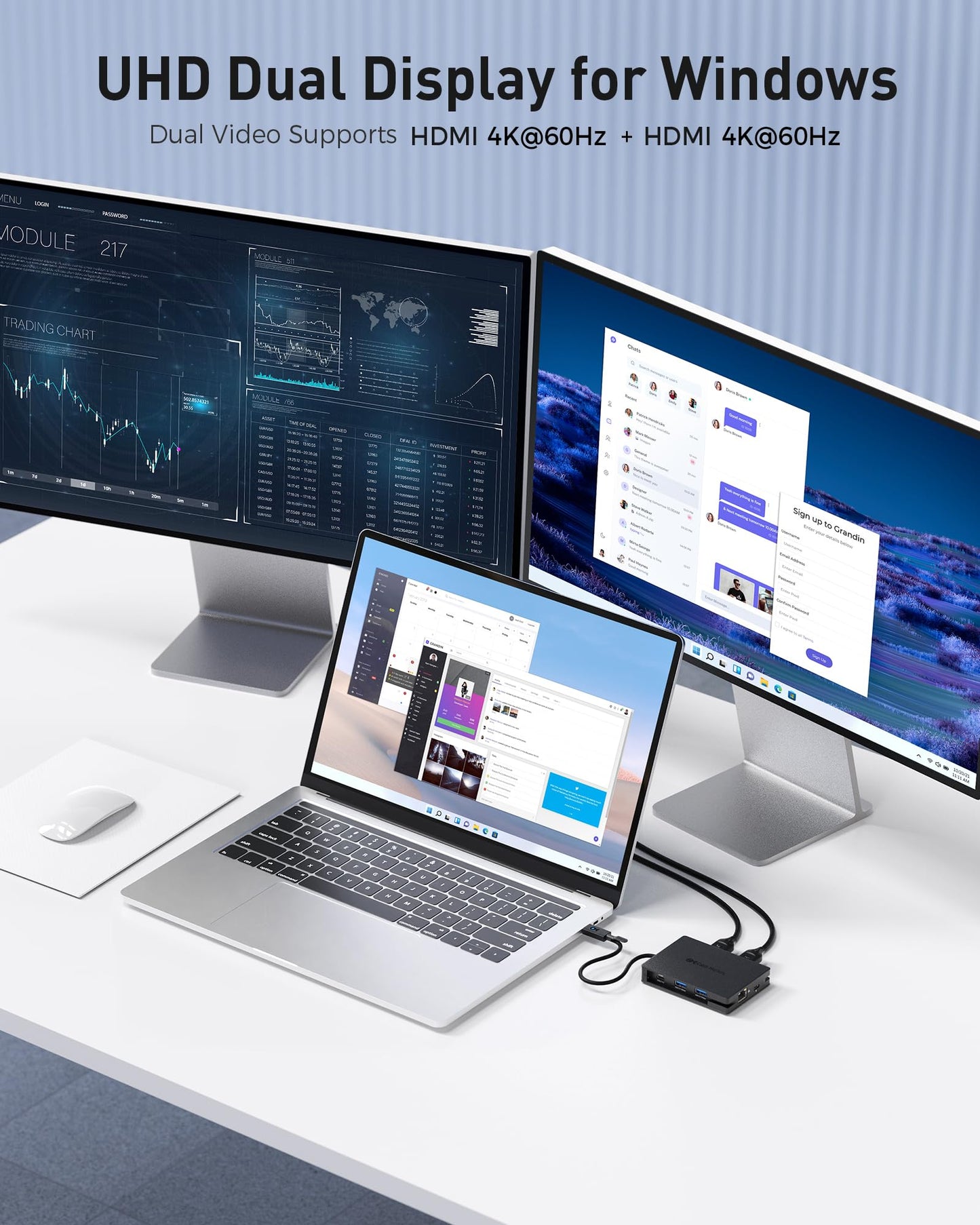 Cable Matters 8-in-1 USB C Hub Multiport Adapter with Dual HDMI, 140W PD Charging, Gigabit Ethernet, 10Gbps Data Transfer Over 3X USB-C & USB-A 3.2 Gen 2 Ports, and 1x USB 2.0 Port for Keyboard/Mouse