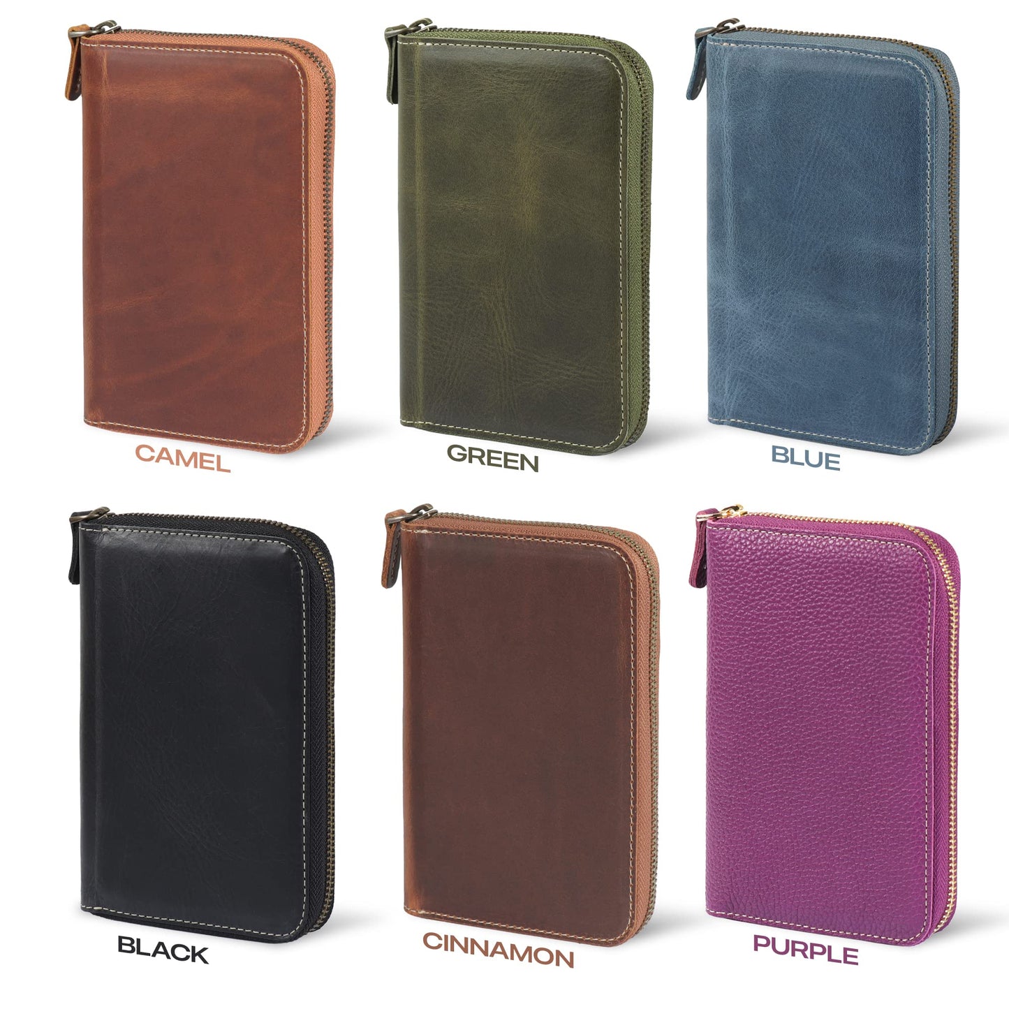 Londo Genuine Leather Padfolio with Pencil Holder Notepad and Zipper Closure (Green)