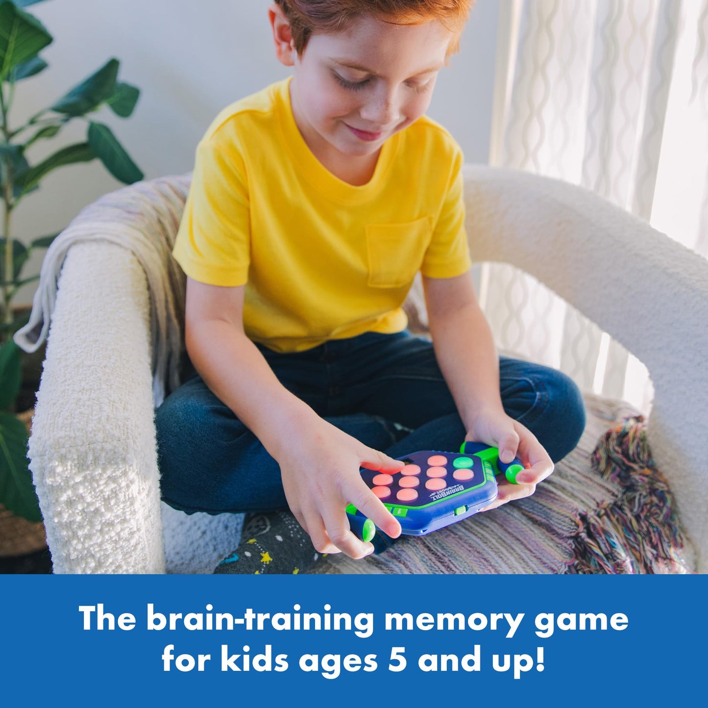 Educational Insights BrainBolt Boost - Handheld Memory Game with Light and Sound, Electronic Brain Games, Single Player Brain Teasers for Kids Teens, & Adults, Gamer Gifts for Boys & Girls Ages 5+