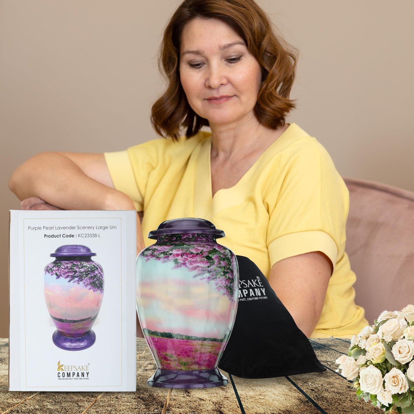 Purple Beutiful Large Urn for Ashes Adult Male - Cremation Urns for Human Ashes Adult Man - Cremation Urns for Ashes - Funeral/Burial Urns - Decorative and Keepsake ERN, Earns, 220 Cu in Volume