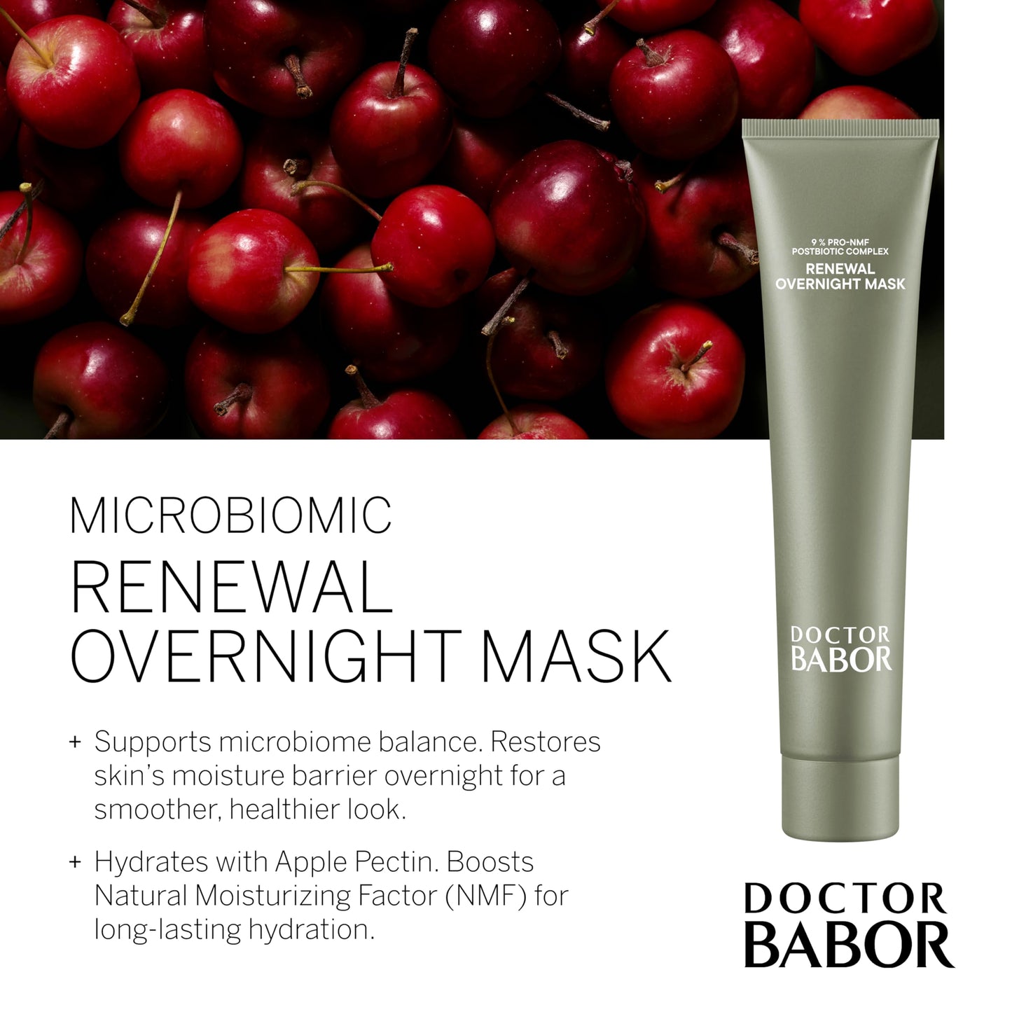 BABOR DOCTOR Microbiomic Renewal Overnight Mask (75ml) - Vegan Skincare for Dry Skin - Face Mask with Hyaluronic Acid for Hydration, Radiance and Luminosity