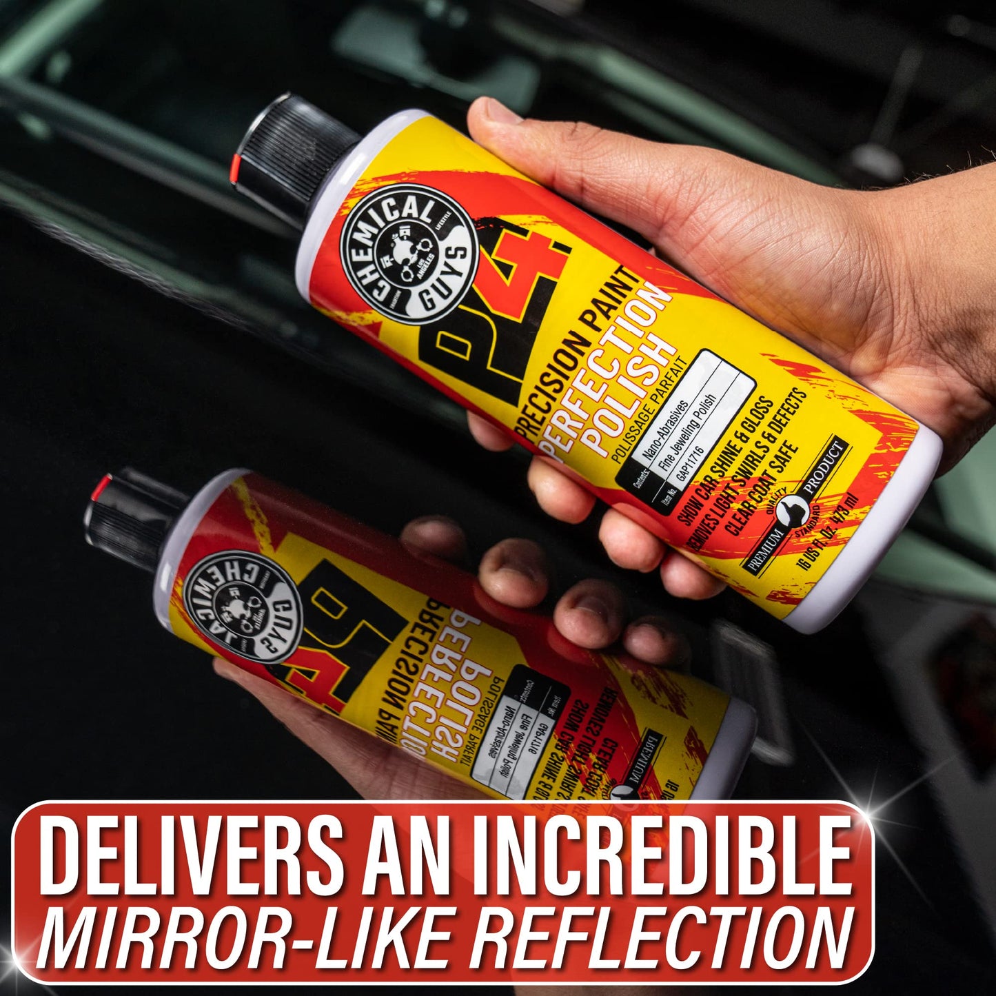 Chemical Guys C4 Clear Cut Correction Compound & P4 Precision Polish Kit (Safe for Cars, Trucks, SUVs, RVs, Motorcycles, & More) 2 x 473 ml Bottles