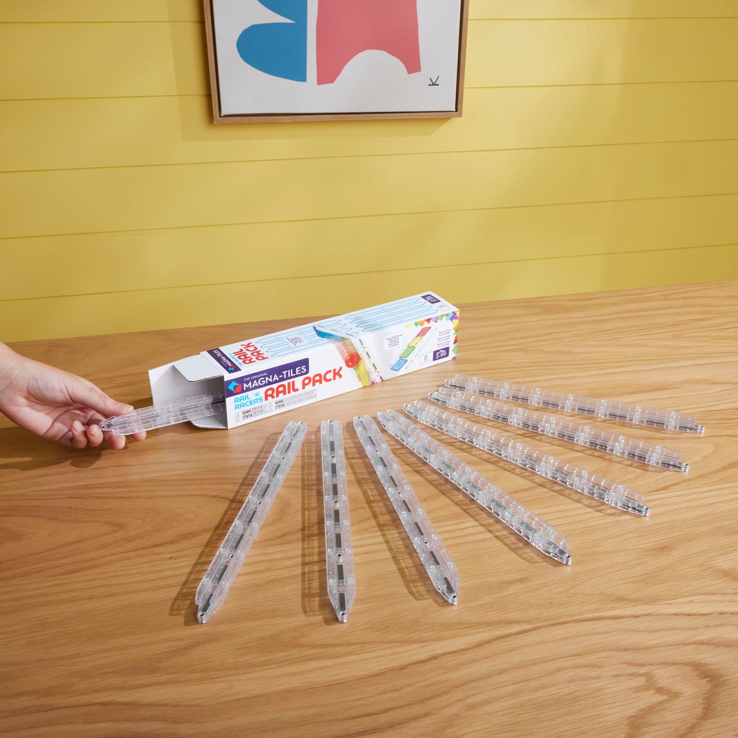 Magna-Tiles Rail Racers Rail Pack Magnetic Construction Set, The Original Magnetic Building Brand