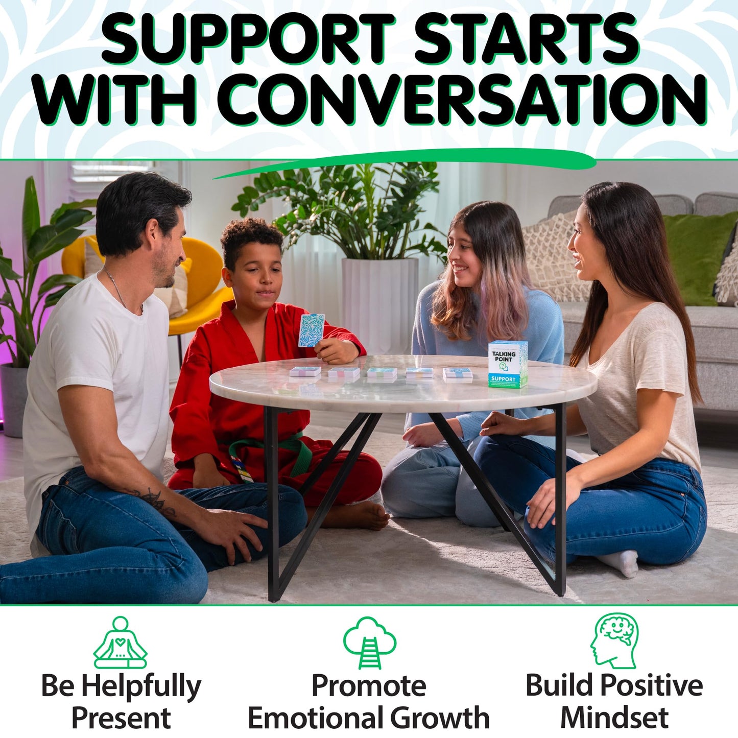 200 Safe, Trauma-Informed Conversation Starter Cards for Stronger Families - Build Support, Trust and Connection While Promoting A Sense of Safety - Parents Adults Children's Therapy Icebreaker Game