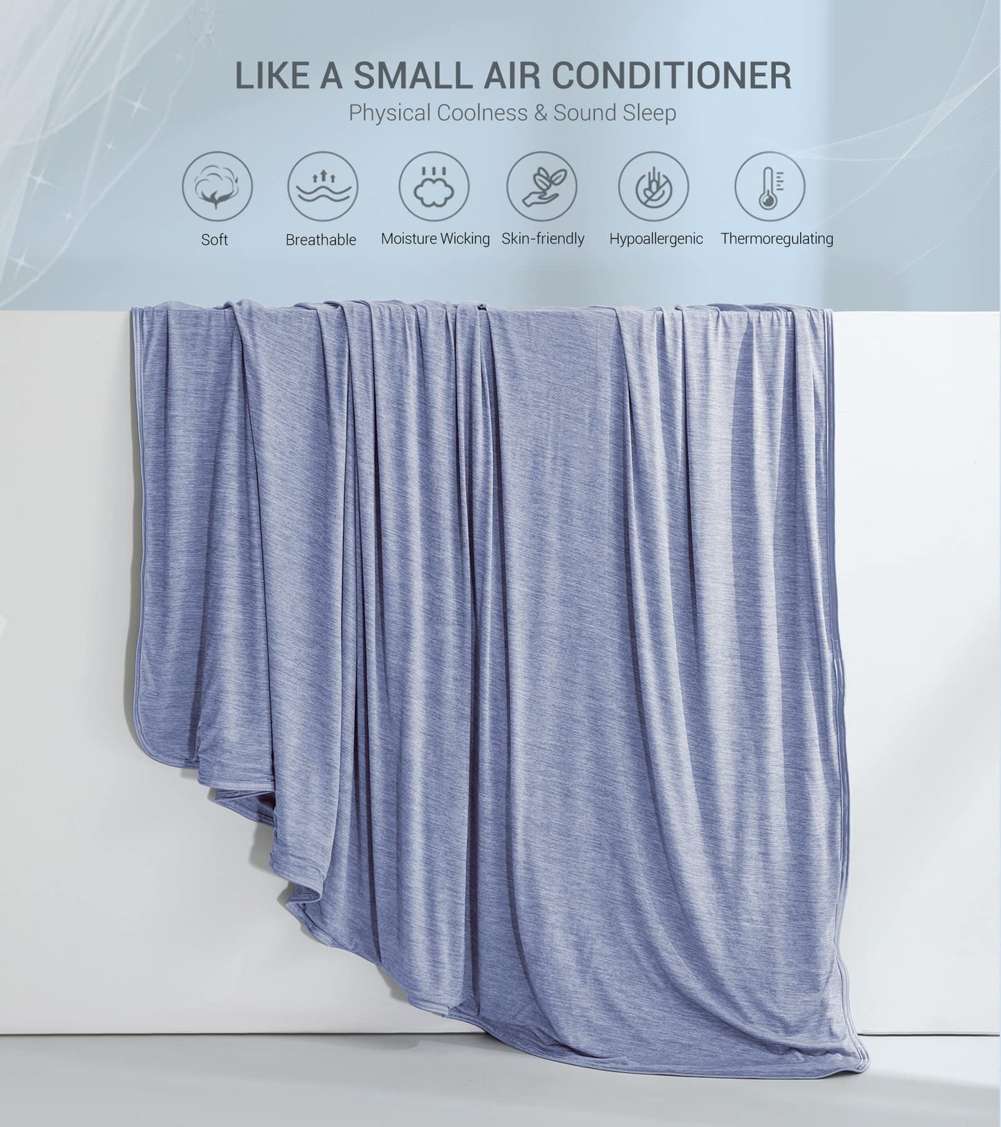 Marchpower Cooling Blanket King, 90" x 108",Latest Arc-Chill Cool-to-Touch Technology Summer Blanket, Light Cool Blanket for Sleeping Hot Sleepers Night Sweats,Q-MAX>0.5 Cold Blanket for Bed
