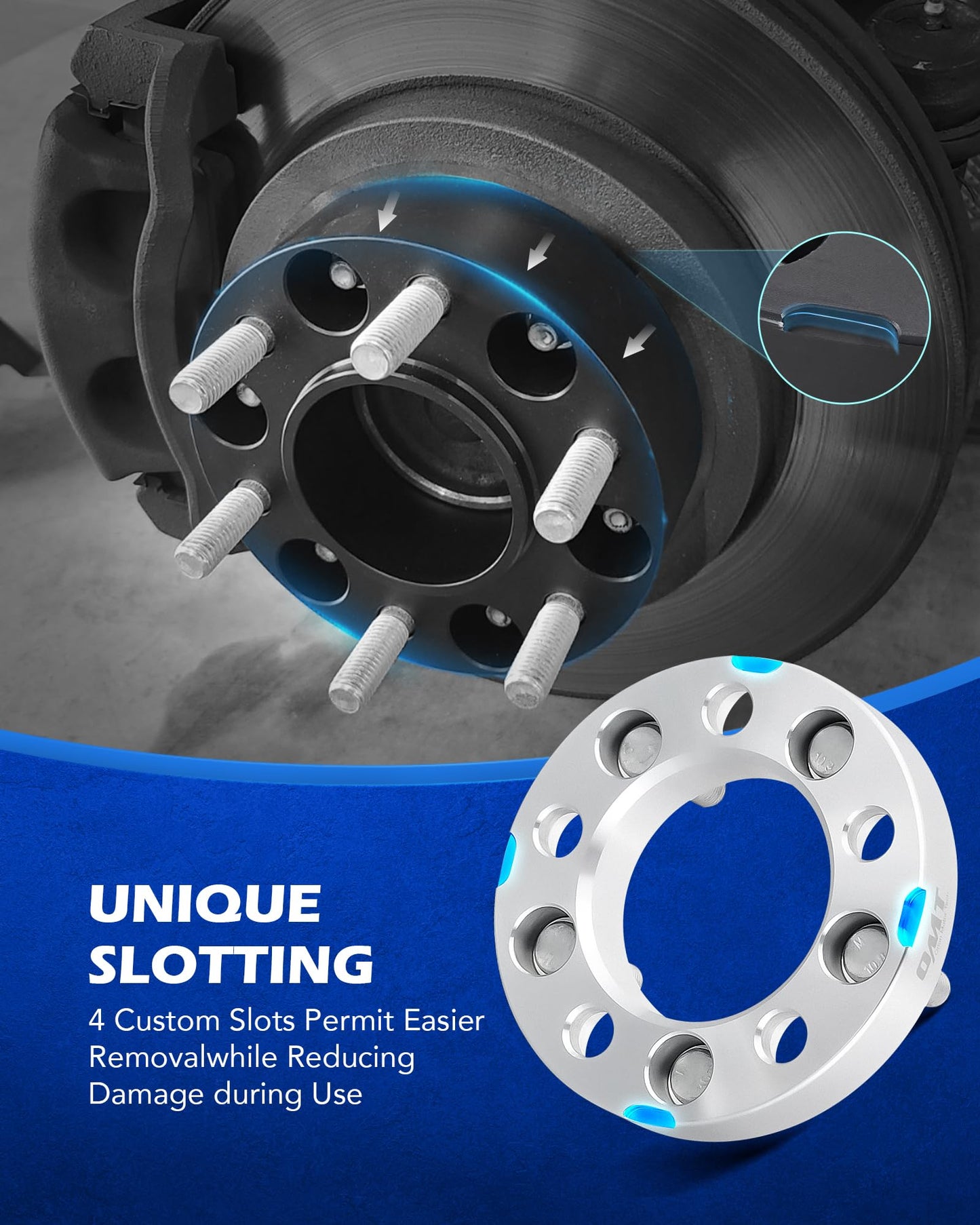 Orion Motor Tech 5x4.5 Wheel Spacers, 1 Inch Spacers with 1/2-20 Studs Compatible with Jeep Wrangler TJ YJ Grand Cherokee Ford Explorer Mustang Ranger, 82.5mm Center Bore Wheel Spacer Kit Set of 2