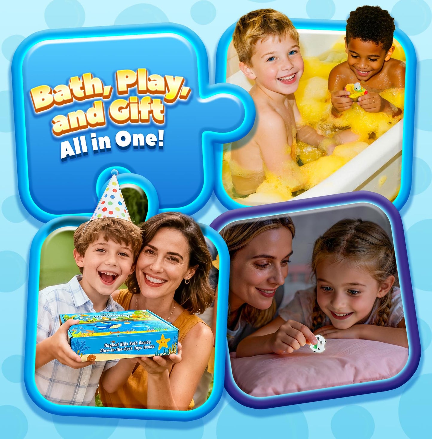 Bath Bombs for Kids with Surprise Inside, 20 Pack Handmade Bath Bomb Gift Set with Glow-in-the-Dark Toys, Fizzy Bath Balls for Fun, Great Christmas Gift or 2025 Advent Calendar for Boys & Girls