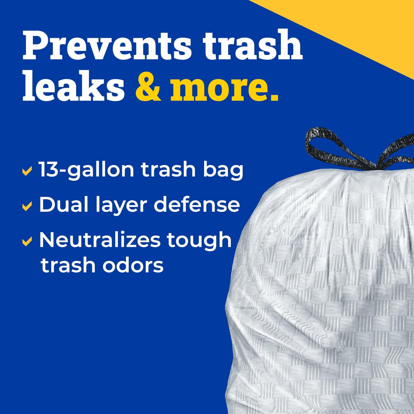 Glad ForceFlex Tall Trash Bag -13 gal -28"x24" -100/Box -White