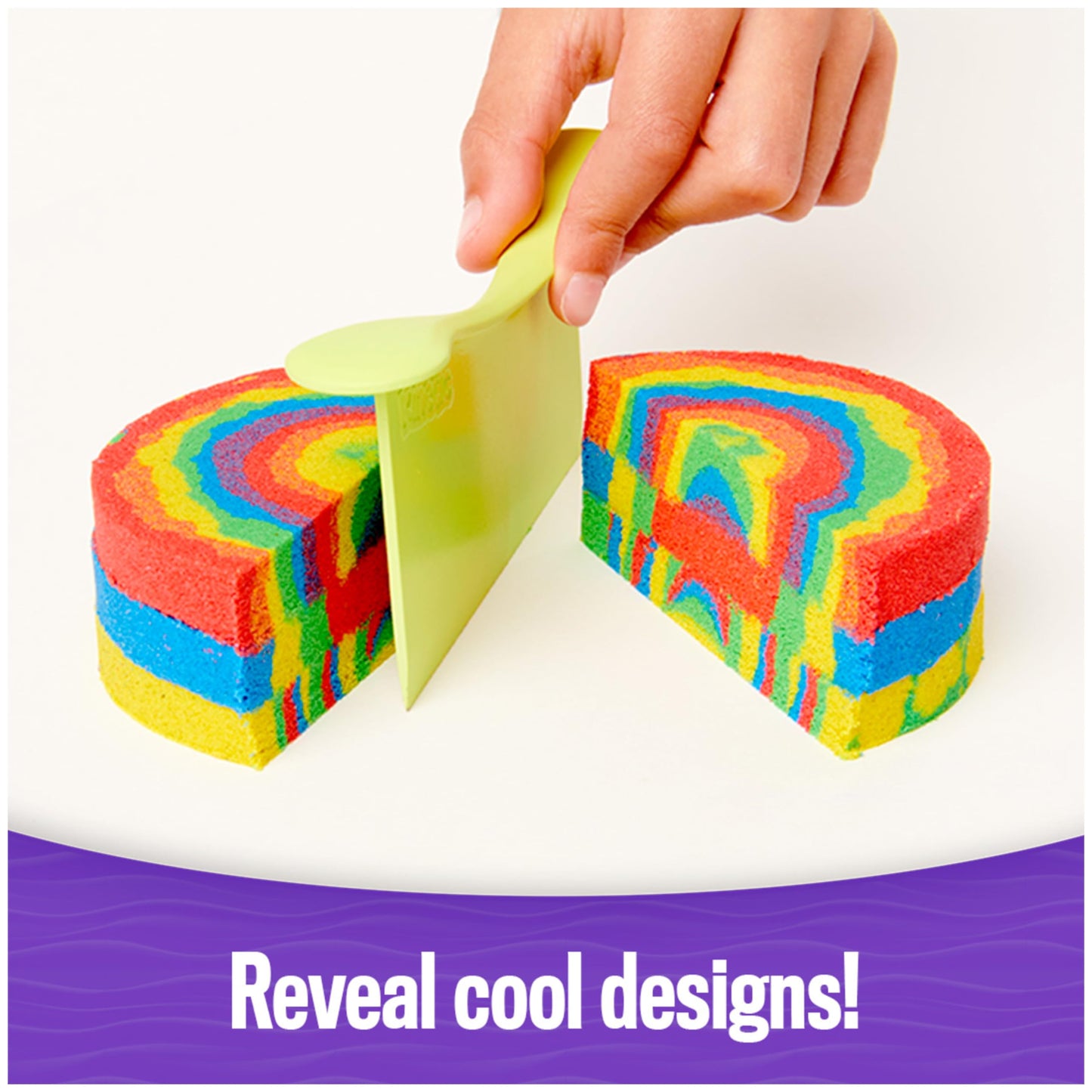 Kinetic Sand, Swirl N’ Surprise Playset with 2lbs of Play Sand, Including Red, Blue, Green, Yellow and 4 Tools, Sensory Toys for Kids Ages 3 and up