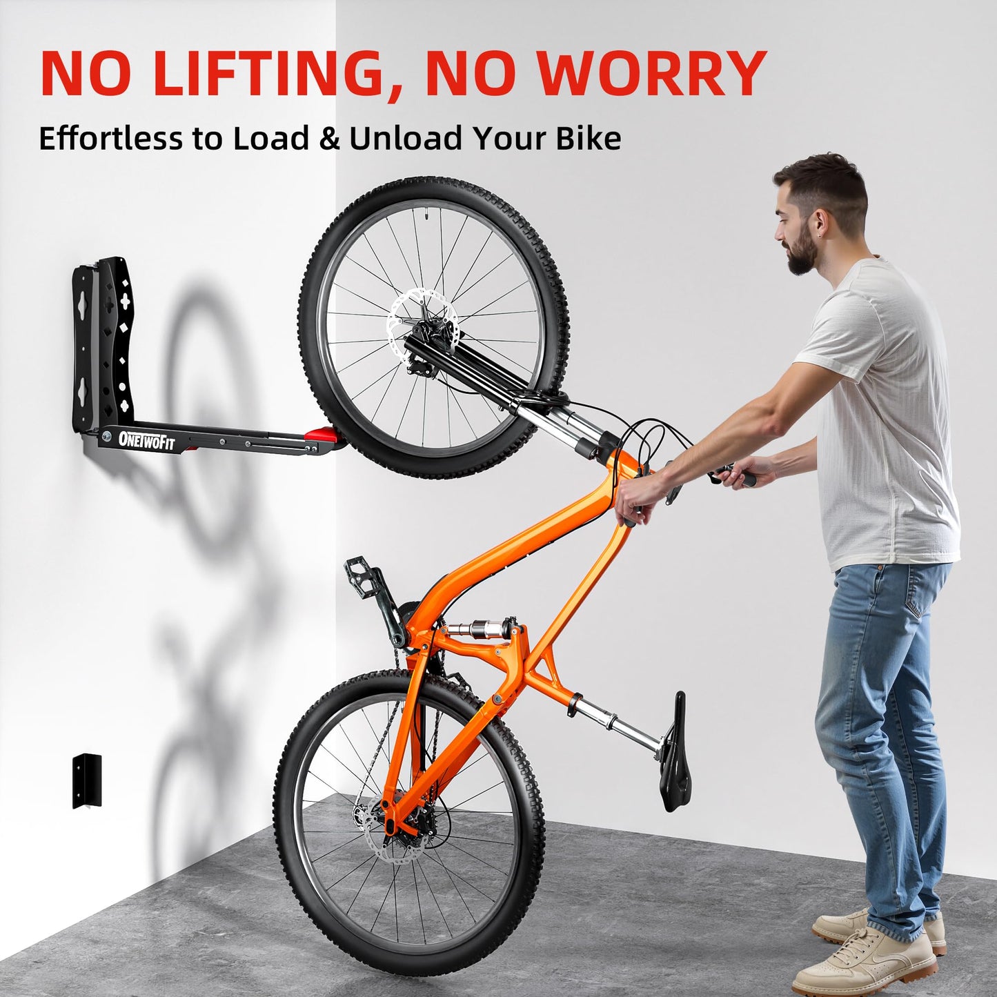 Swivel Bike Wall Mount, 2 Pack Bike Rack Garage No Heavy Lifting, Space Saving Bicycle Hangers for Garage Wall, Hold Up to 80lbs, Bike Storage Rack for Home Toolhouse Apartment Living Room