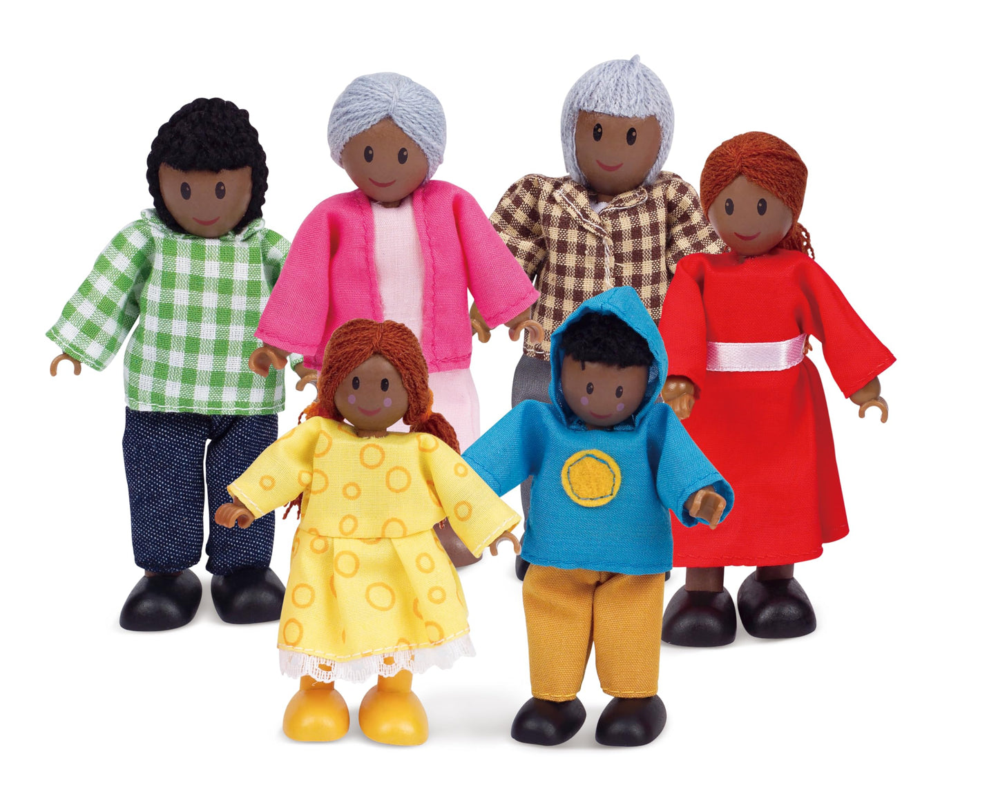 Hape African American Wooden Doll House Family