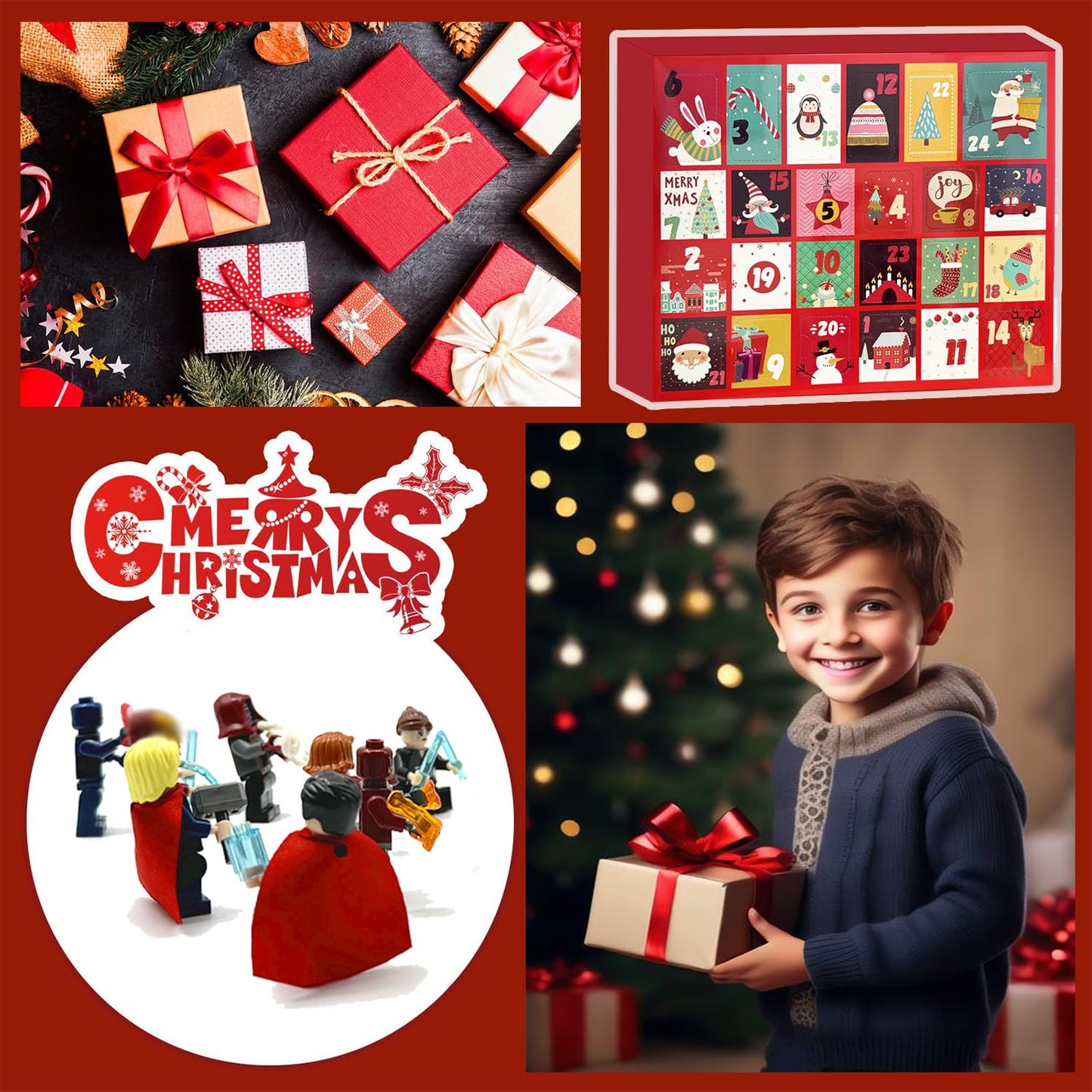 Advent Calendar 2025 - Toy Building Blocks Kit Cartoon Character Sets Boys Advent Calendar Surprise Christmas Gift 24 Days Christmas Countdown Calendar