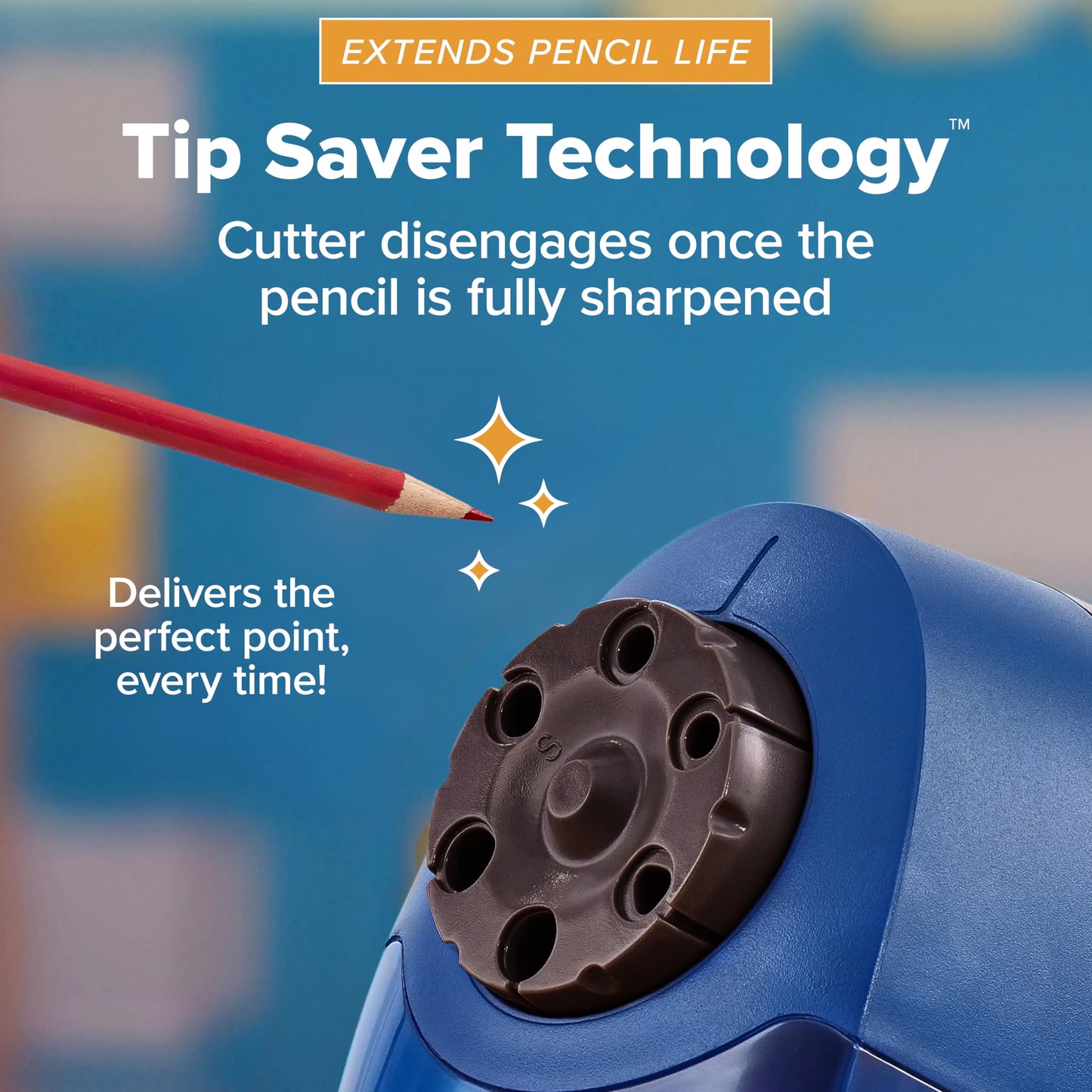 Bostitch QuietSharp 6 Heavy Duty Classroom Electric Pencil Sharpener, 6-Holes, Blue (EPS10HC)
