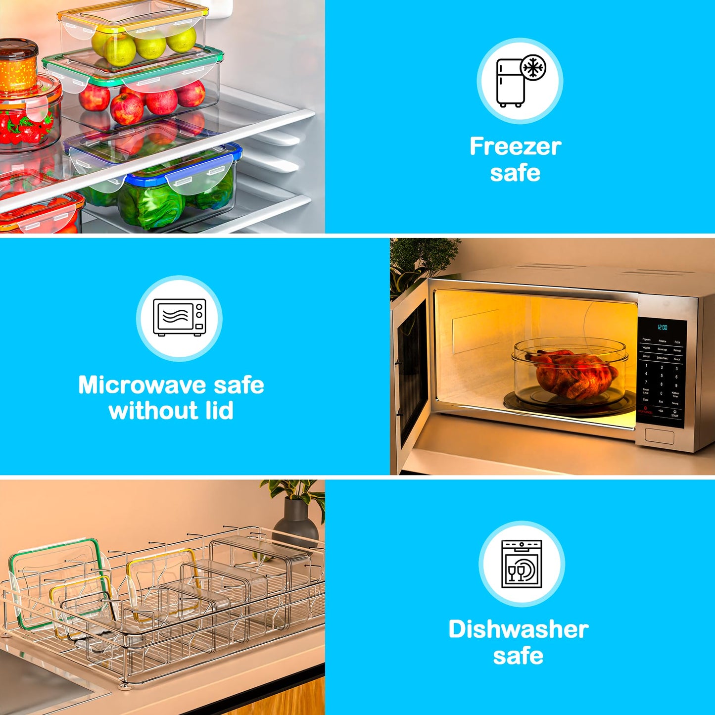 70 Pcs Large Food Storage Containers with Lids Airtight-2500ML to Small Box,Total 22812 ML Stackable Kitchen Bowls Set(35 Containers,35 Lids)-BPA Free Leak proof Plastic Boxes-Microwave safe